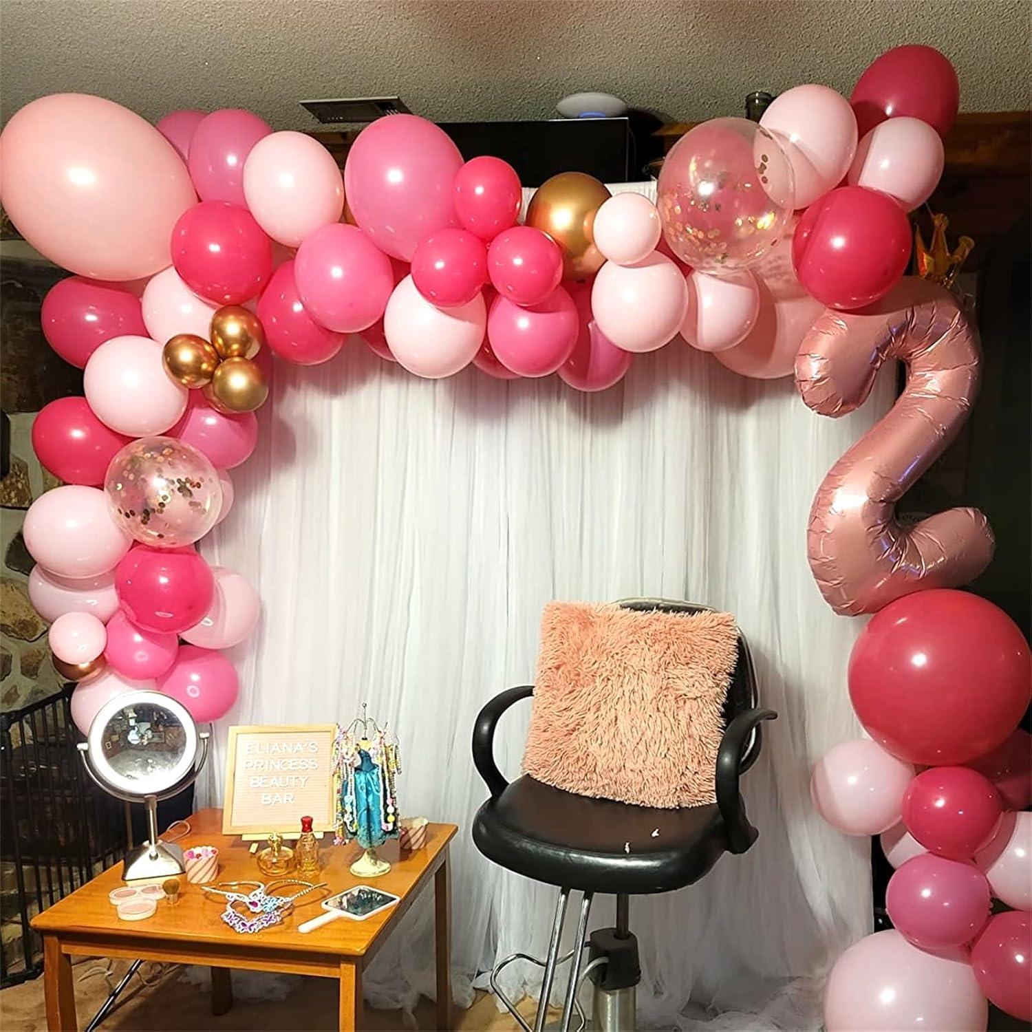 Globo de Número 2 Rosa con Corona 101,6 cm para Cumpleaños