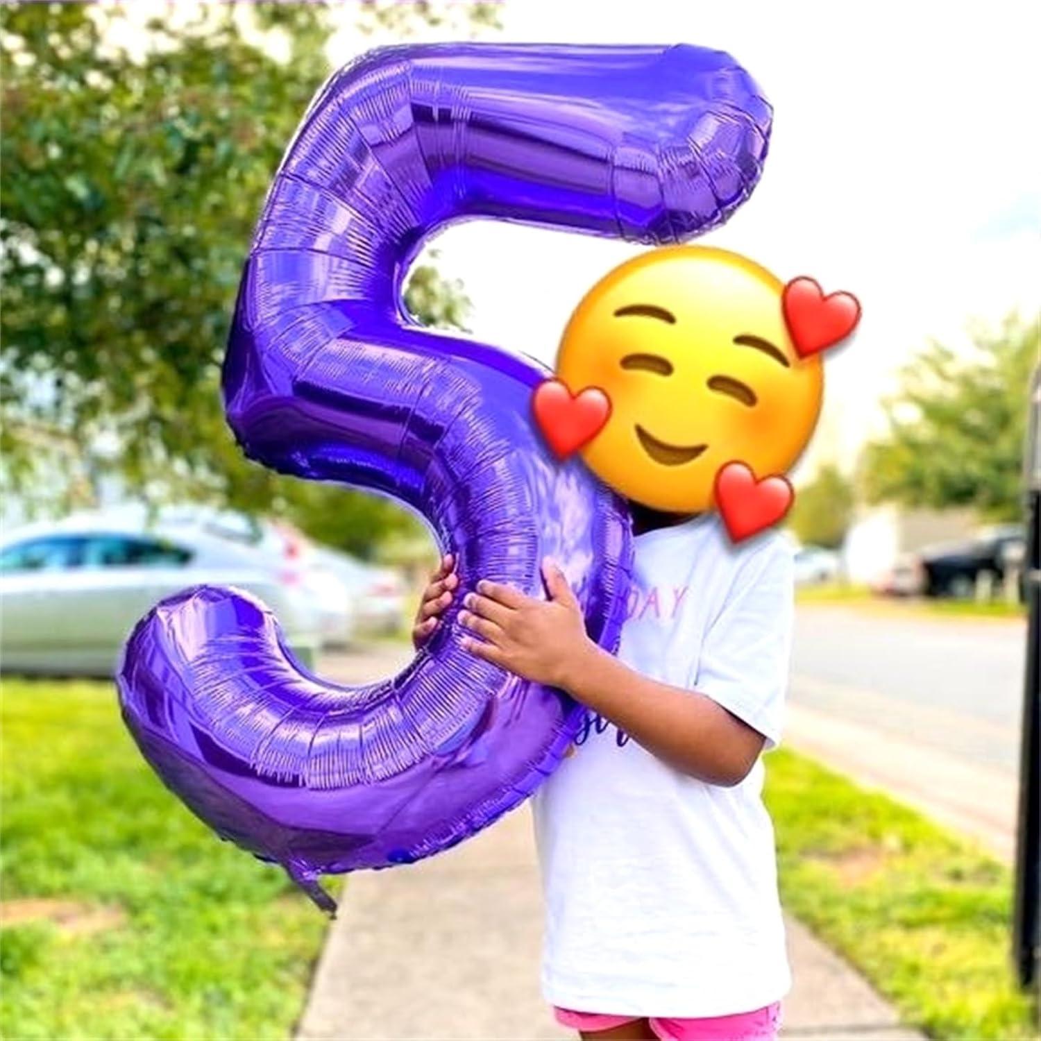 Globo de Número 5 Púrpura 101,6 cm Autoinflado Isndare