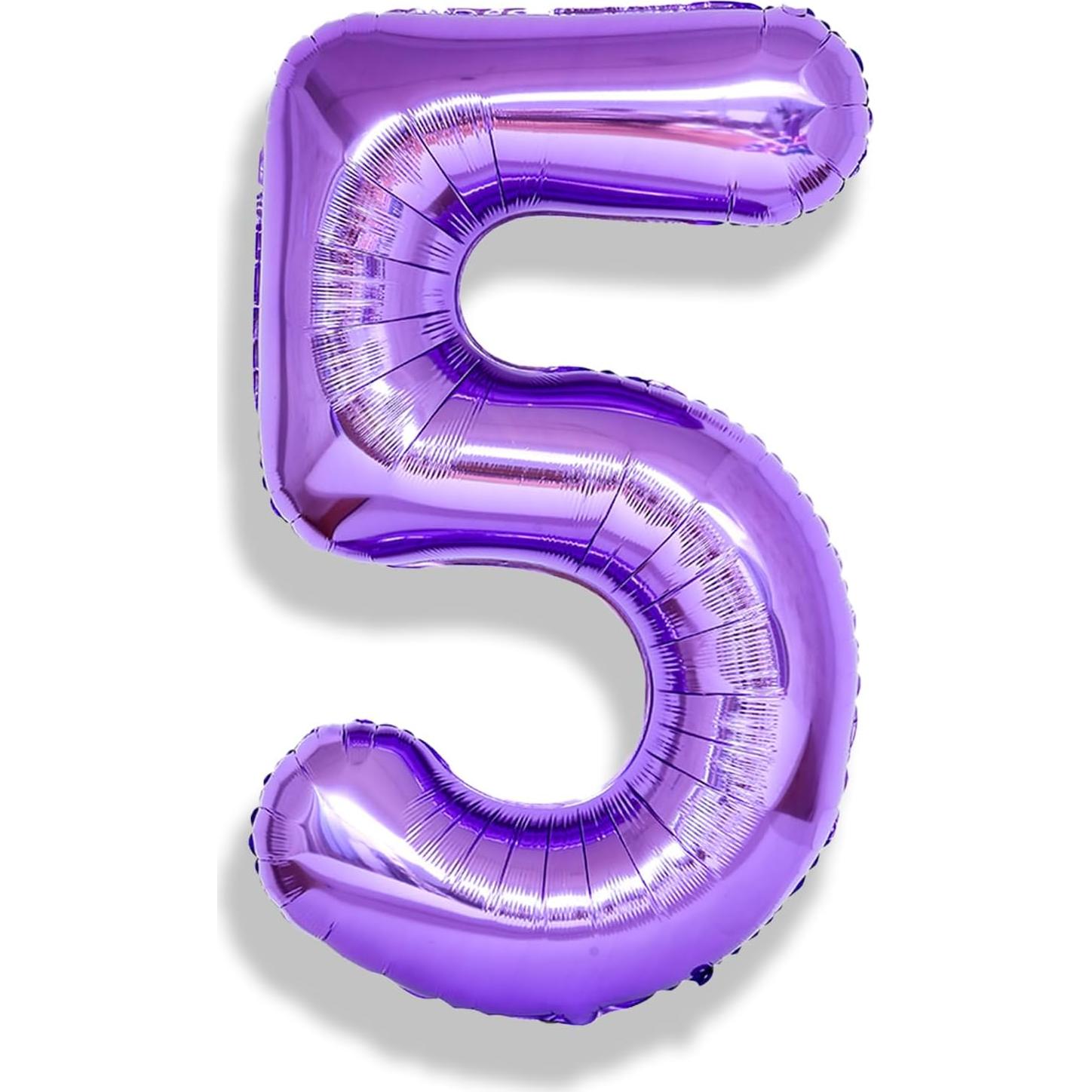 Globo de Número 5 Púrpura 101,6 cm Autoinflado Isndare