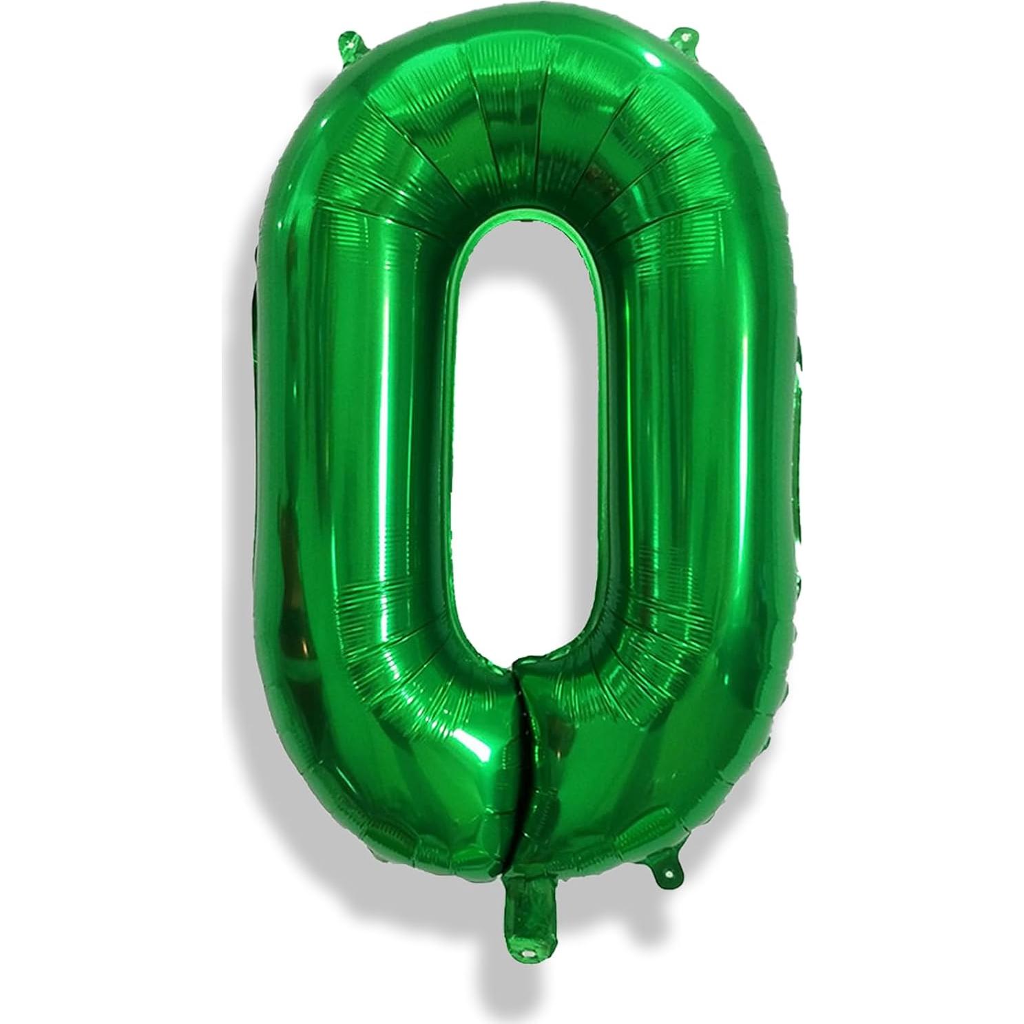 Globo de Número 0 Verde Oscuro 101,6 cm para Fiestas