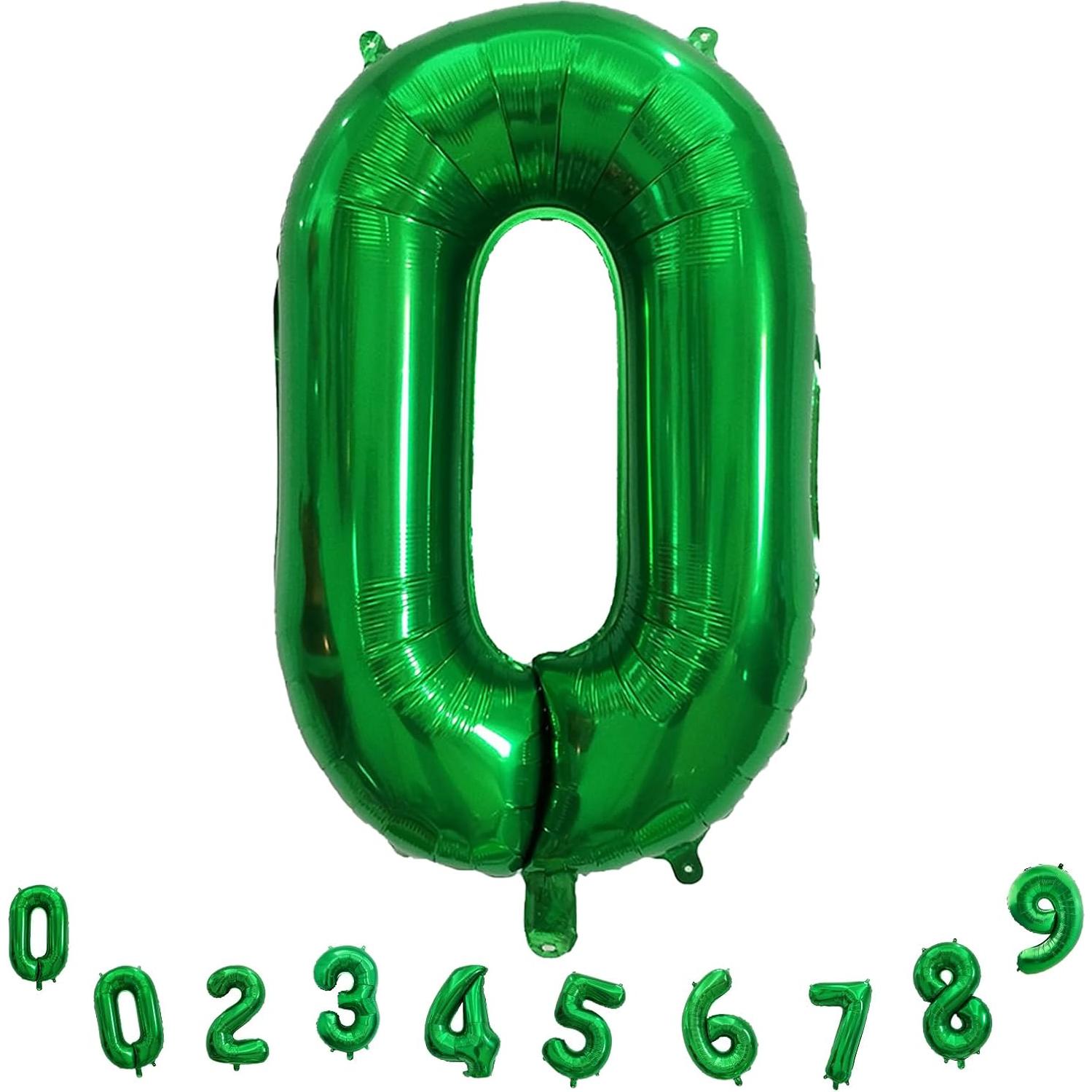 Globo de Número 0 Verde Oscuro 101,6 cm para Fiestas