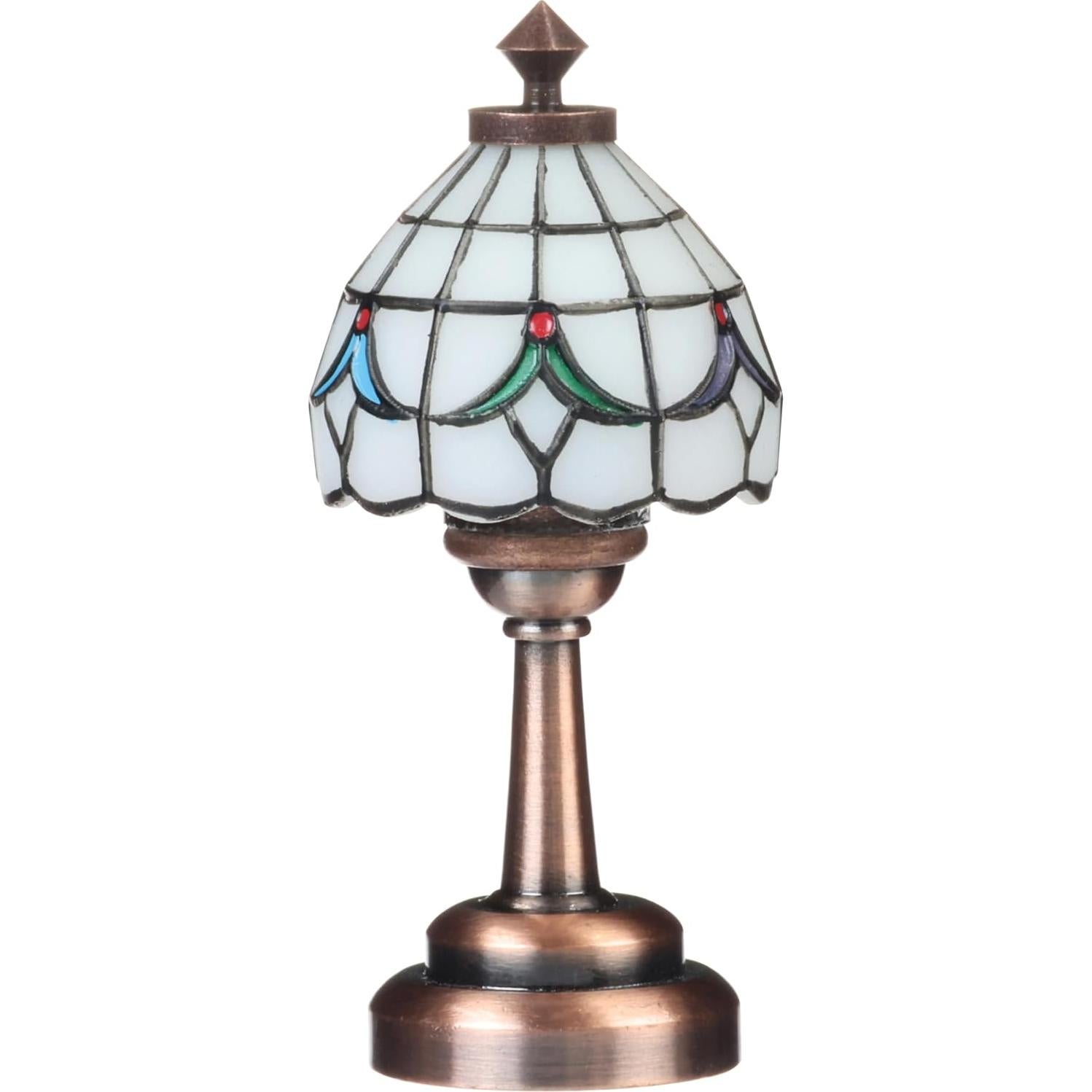 Lámpara de mesa Tiffany Inusitus LED para casas de muñecas