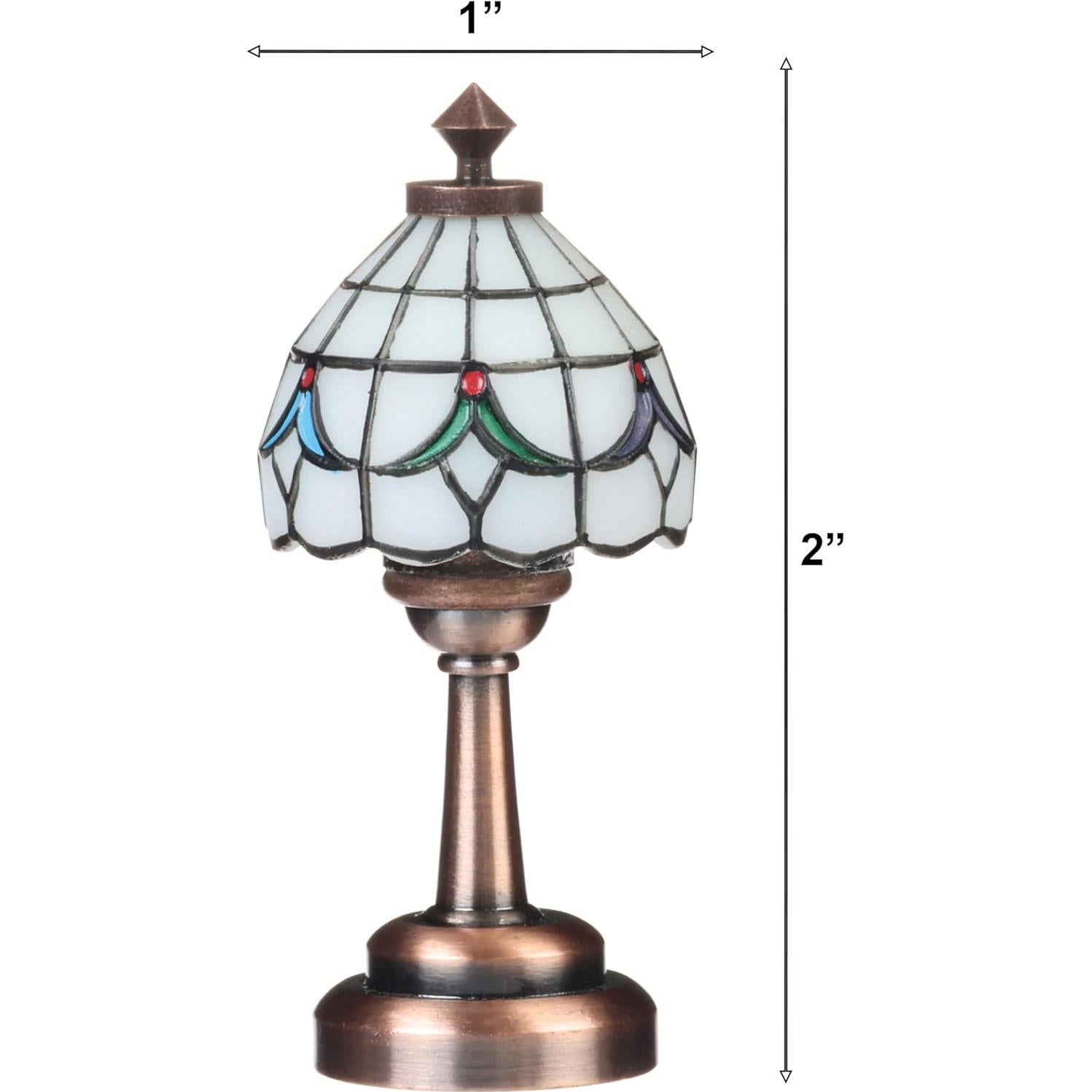 Lámpara de mesa Tiffany Inusitus LED para casas de muñecas