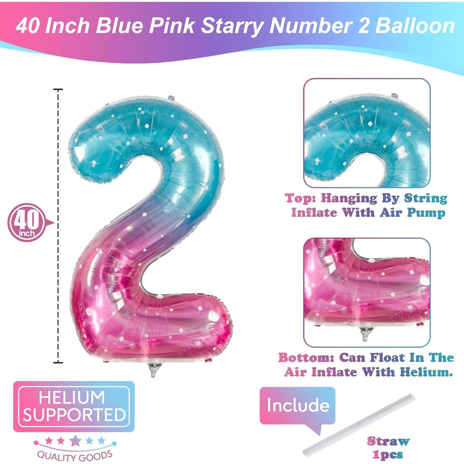 Globo Número 2 Sirena 101,6 cm Arcoíris Mylar Decoración