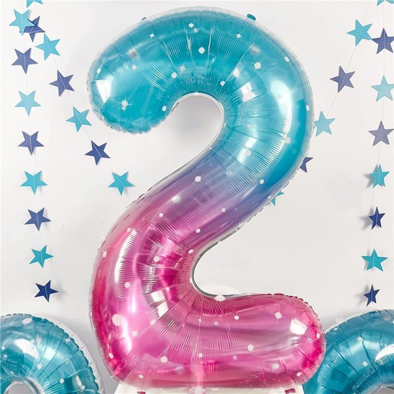 Globo Número 2 Sirena 101,6 cm Arcoíris Mylar Decoración