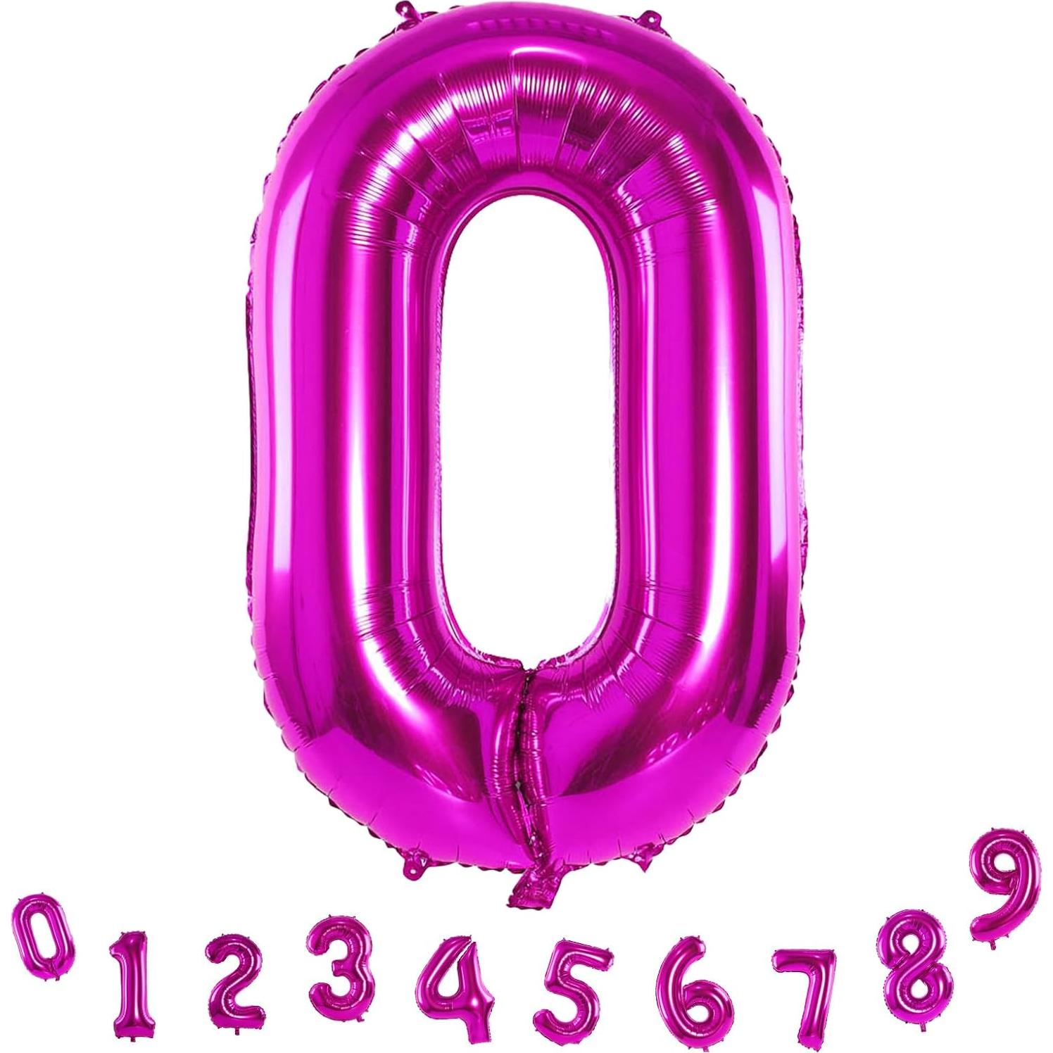 Globo Número 0 Rosa Fucsia 101,6 cm para Fiestas