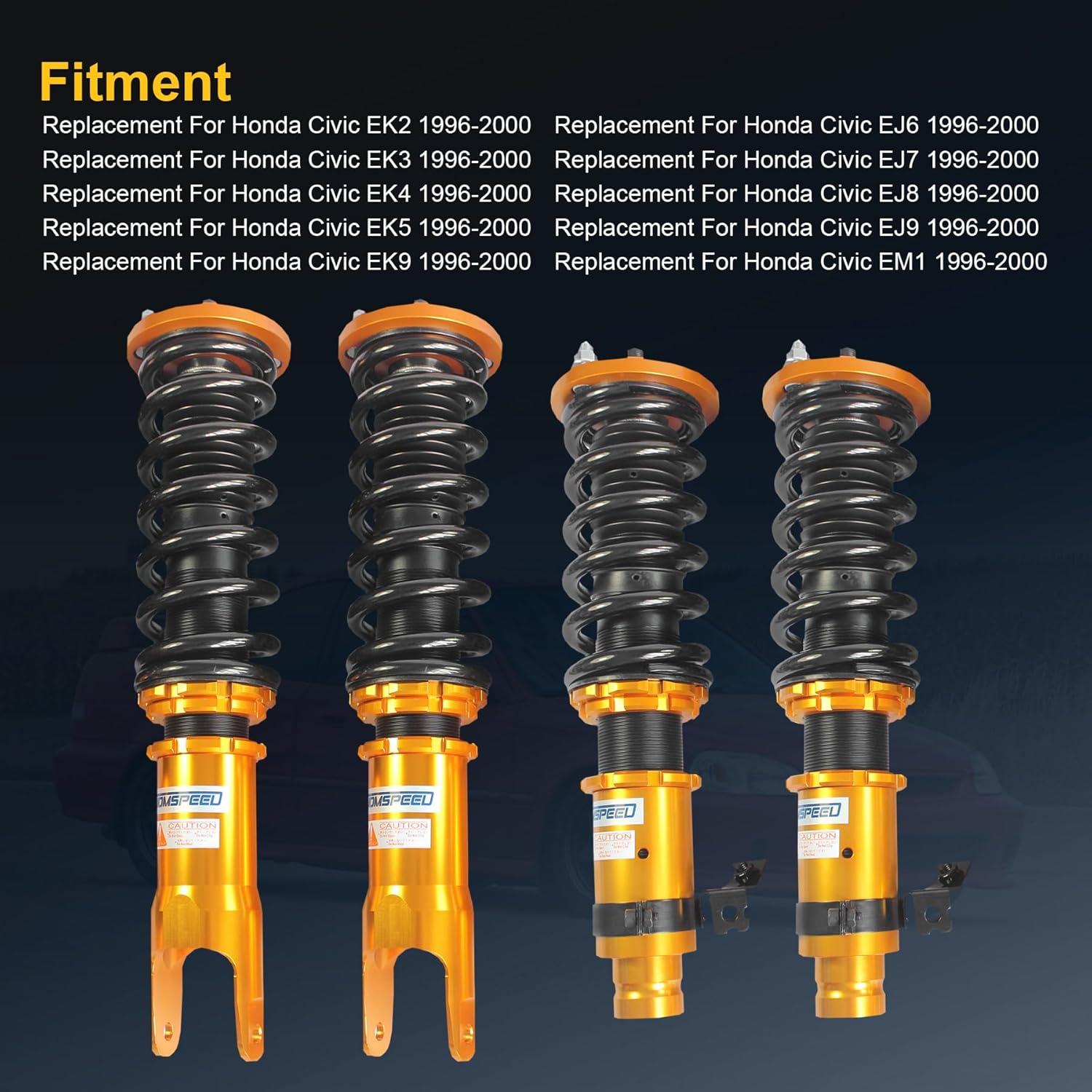 Juego de Amortiguadores Ajustables JDMSPEED para Honda Civic 1996-2000