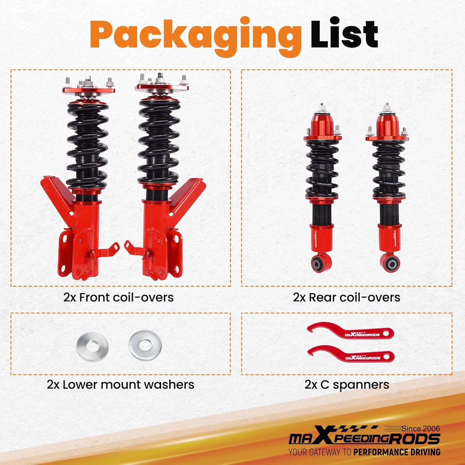 Coilovers Ajustables maXpeedingrods para Honda Civic 2001-2005