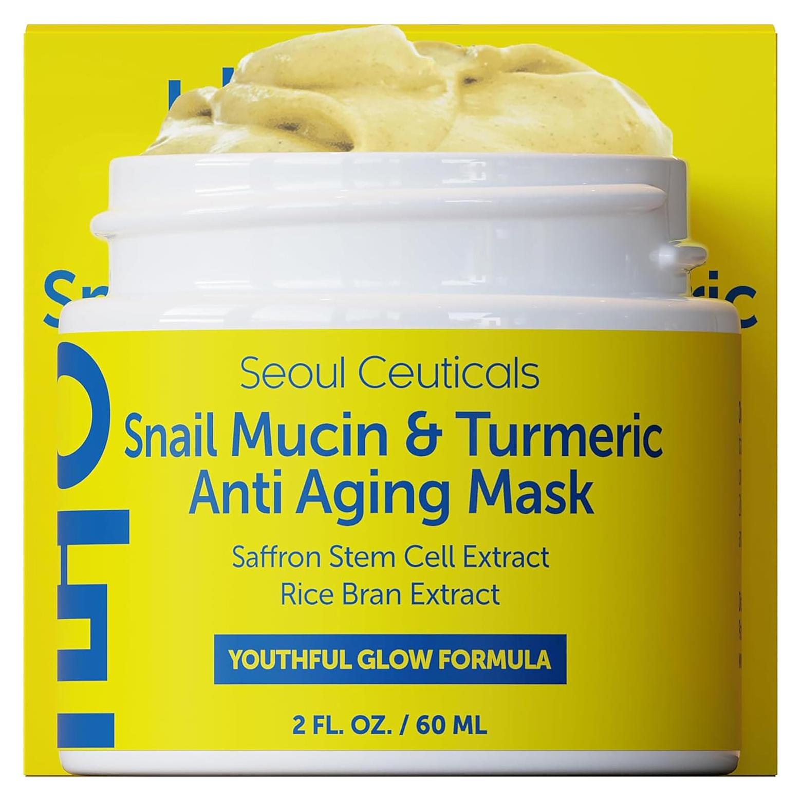 Mascarilla Facial Coreana SeoulCeuticals 56.7g - Mucina de Caracol y Cúrcuma Anti Envejecimiento