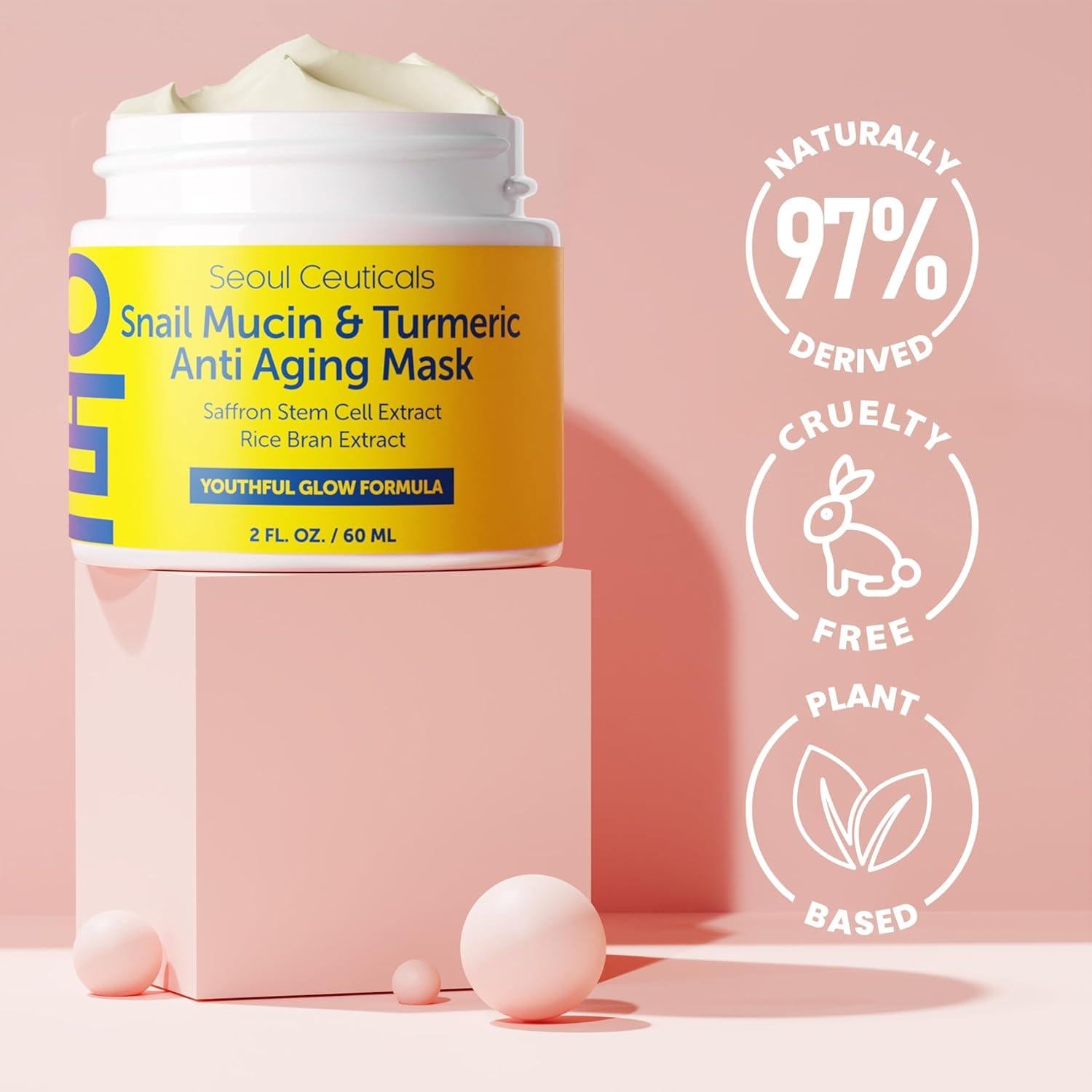 Mascarilla Facial Coreana SeoulCeuticals 56.7g - Mucina de Caracol y Cúrcuma Anti Envejecimiento