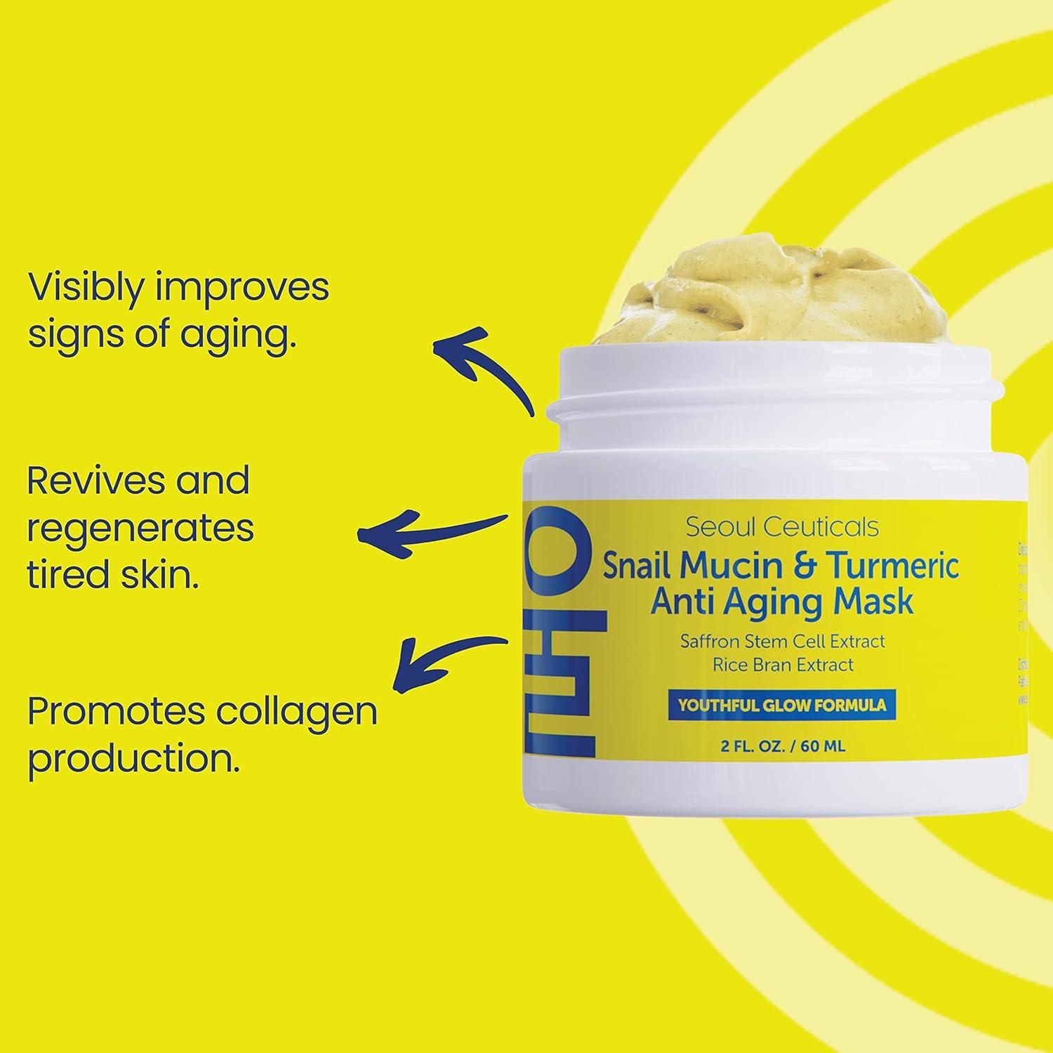 Mascarilla Facial Coreana SeoulCeuticals 56.7g - Mucina de Caracol y Cúrcuma Anti Envejecimiento
