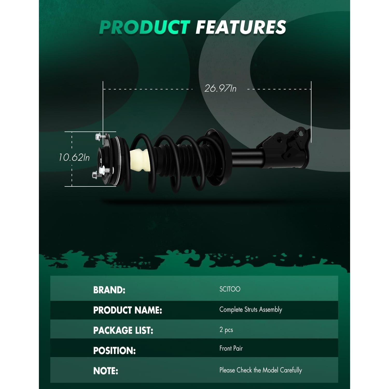 Amortiguadores y Resortes Completos SCITOO para Honda Civic 2006-2011