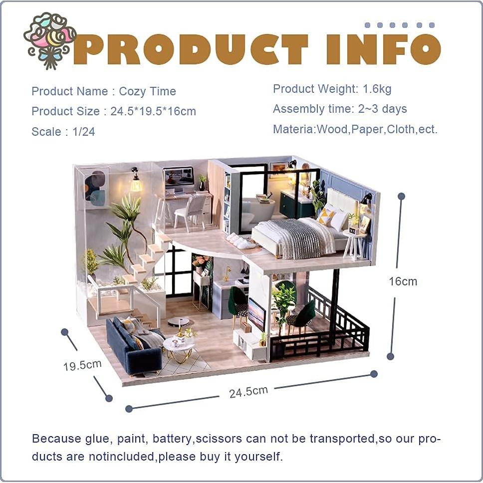 Casa de Muñecas DIY CUTEBEE Tiempo Acogedor con Muebles