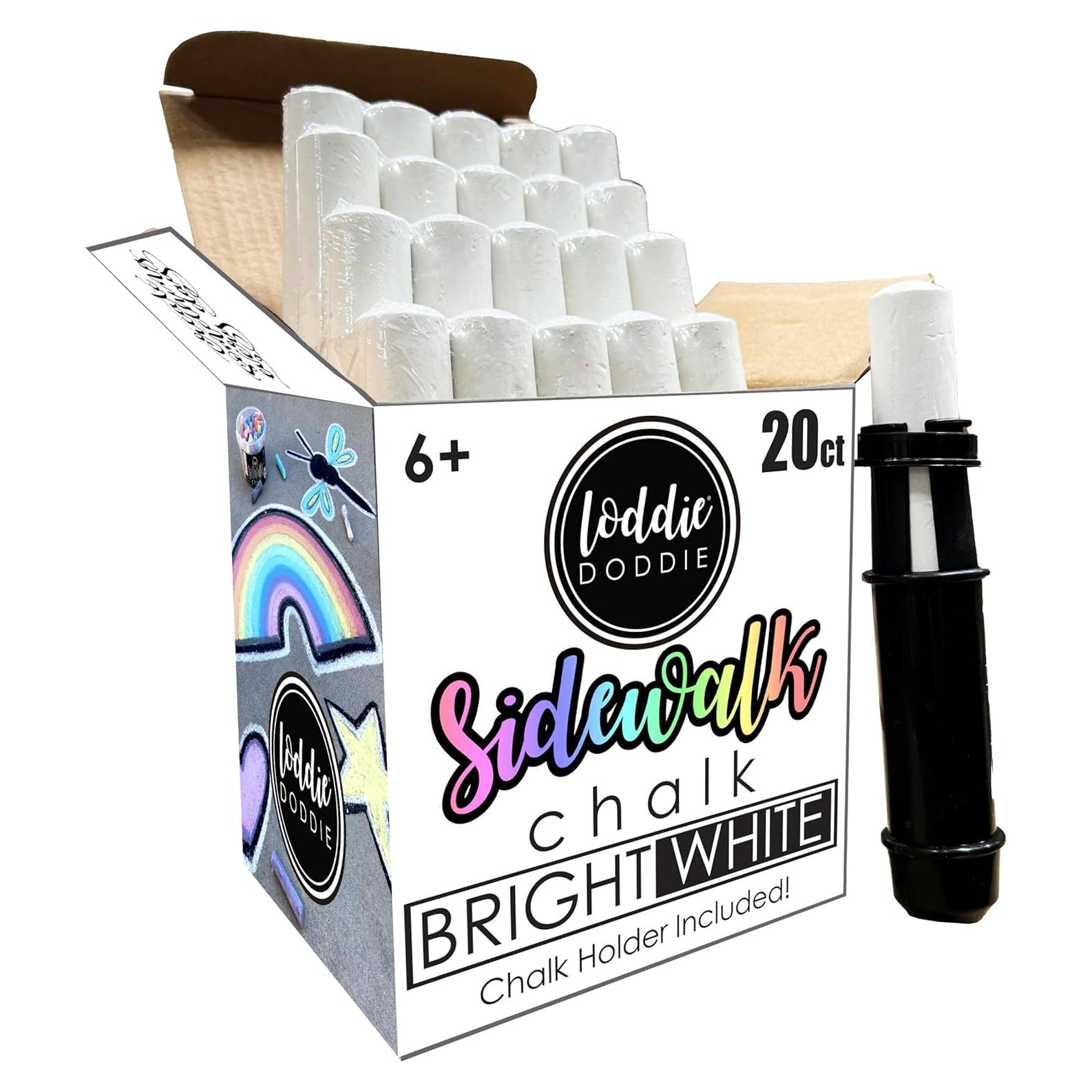 Cubo de Tiza Jumbo Blanca Loddie Doddie 20ct No Tóxica