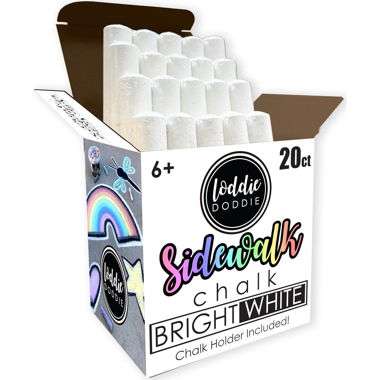 Cubo de Tiza Jumbo Blanca Loddie Doddie 20ct No Tóxica