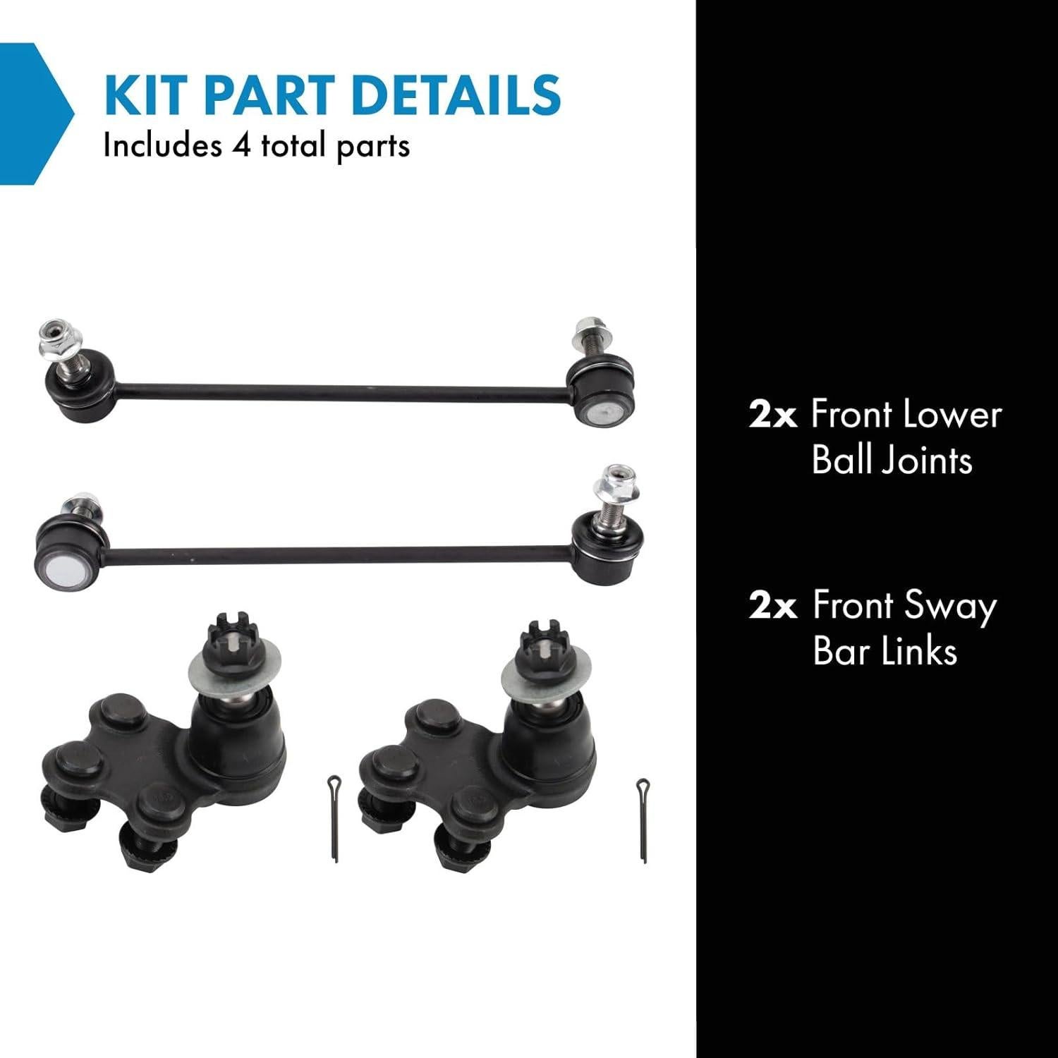 Kit de Suspensión Delantera TRQ 4 Piezas para Subaru Impreza 2017-2021