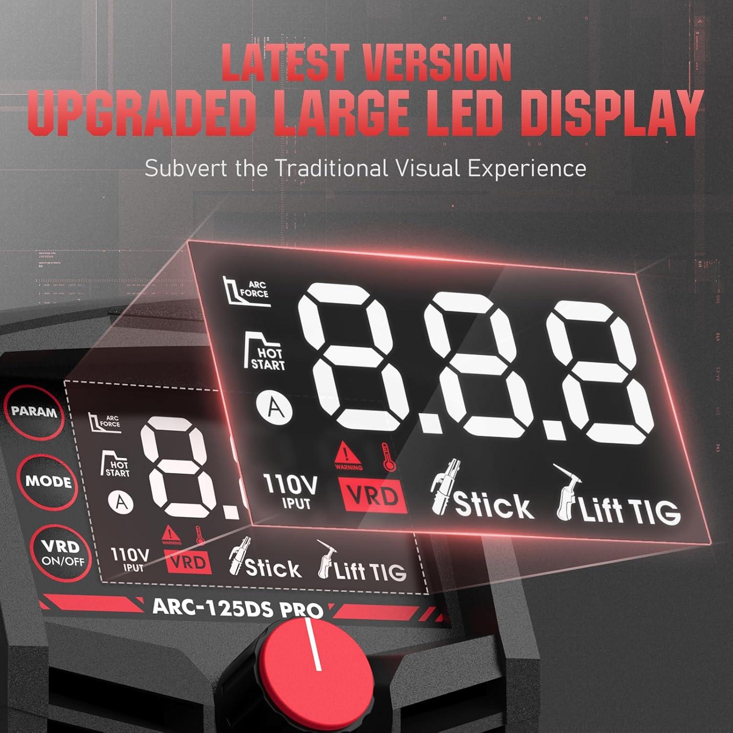 Soldador de Varilla YESWELDER ARC-125DS 125A LED Portátil