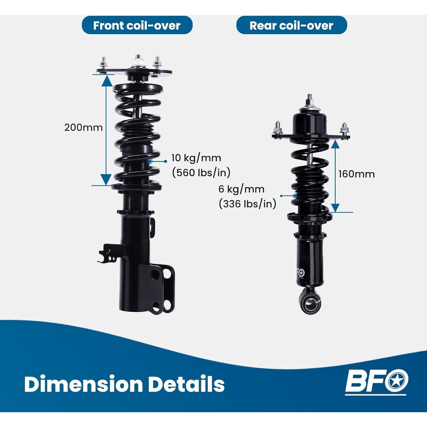 Coilovers BFO Ajustables para Toyota Corolla y Matrix 2009-2019