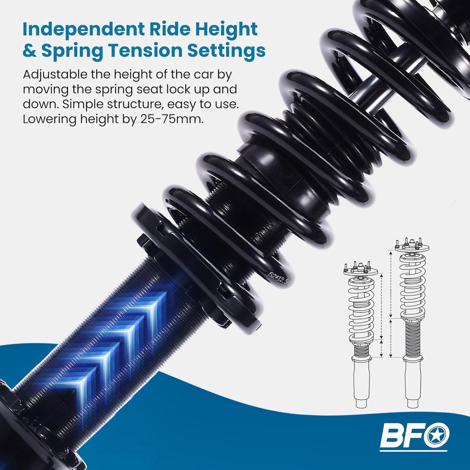 Coilovers BFO Ajustables para Toyota Corolla y Matrix 2009-2019