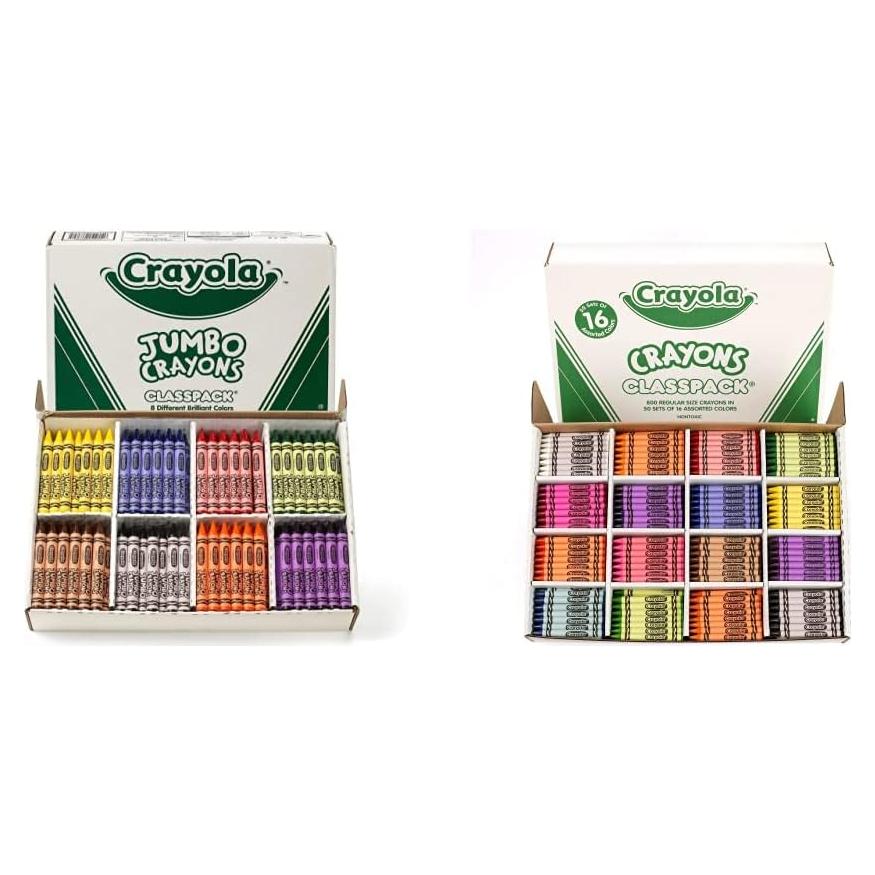 Crayones Jumbo Crayola 200ct + Crayones 800ct 16 Colores