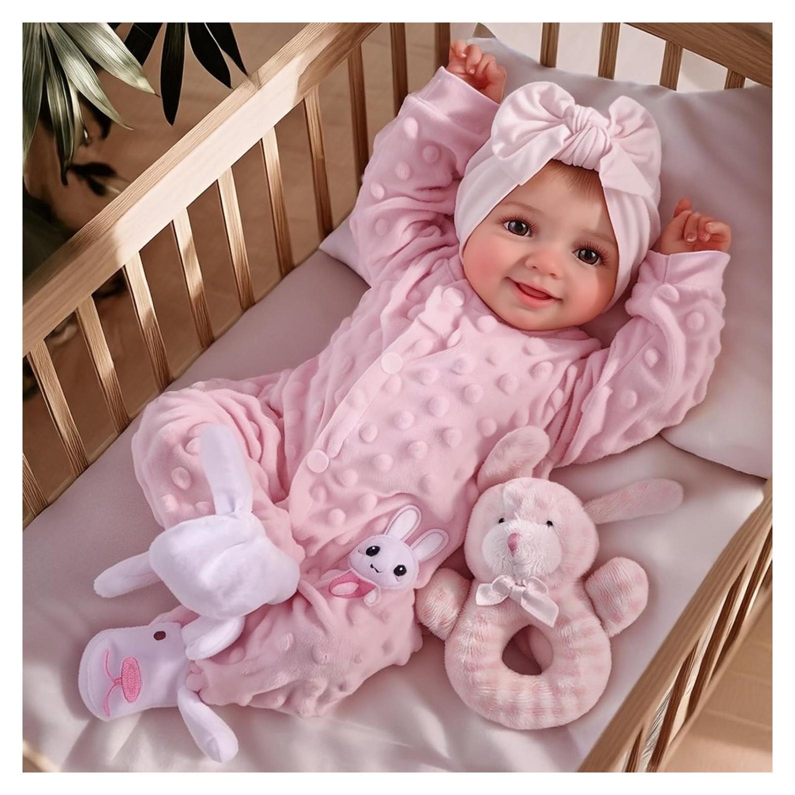 Muñeca Reborn BABESIDE Sunny 43 cm Vinilo Suave con Accesorios