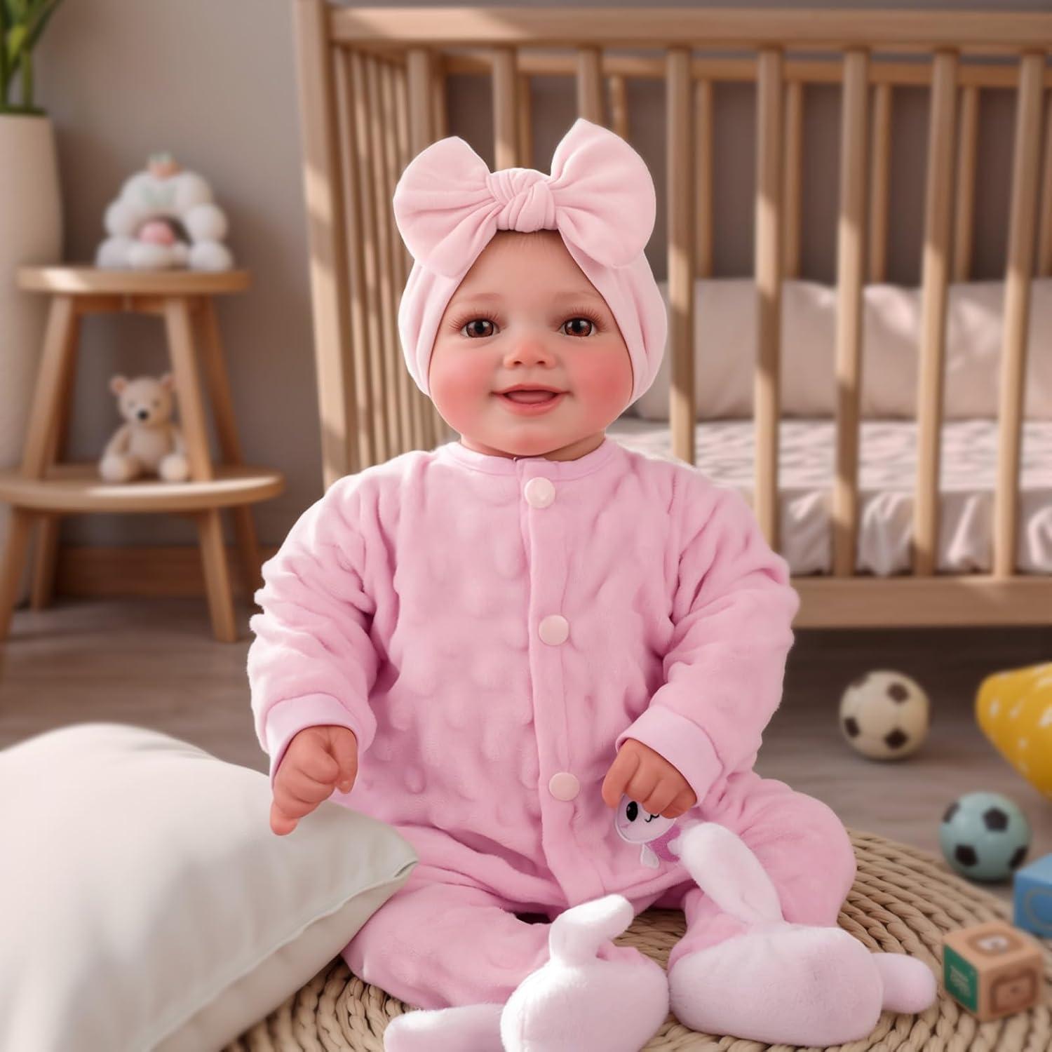 Muñeca Reborn BABESIDE Sunny 43 cm Vinilo Suave con Accesorios