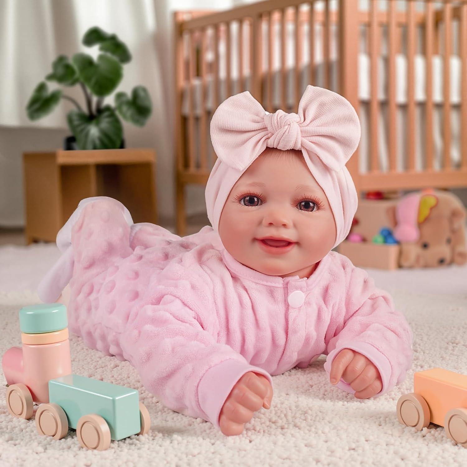 Muñeca Reborn BABESIDE Sunny 43 cm Vinilo Suave con Accesorios