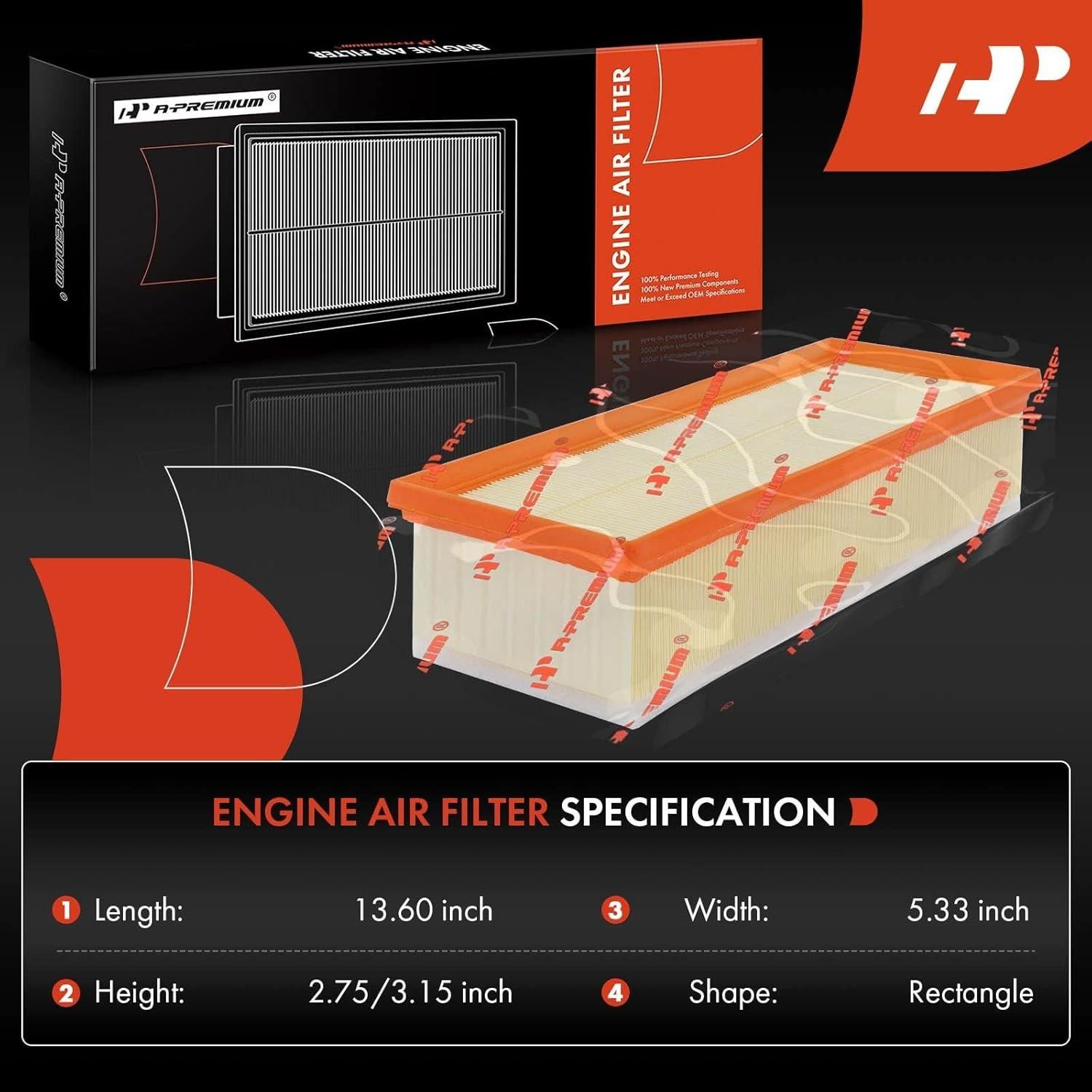 Filtro de aire A-Premium para Audi y Volkswagen 1.8L-2.0L
