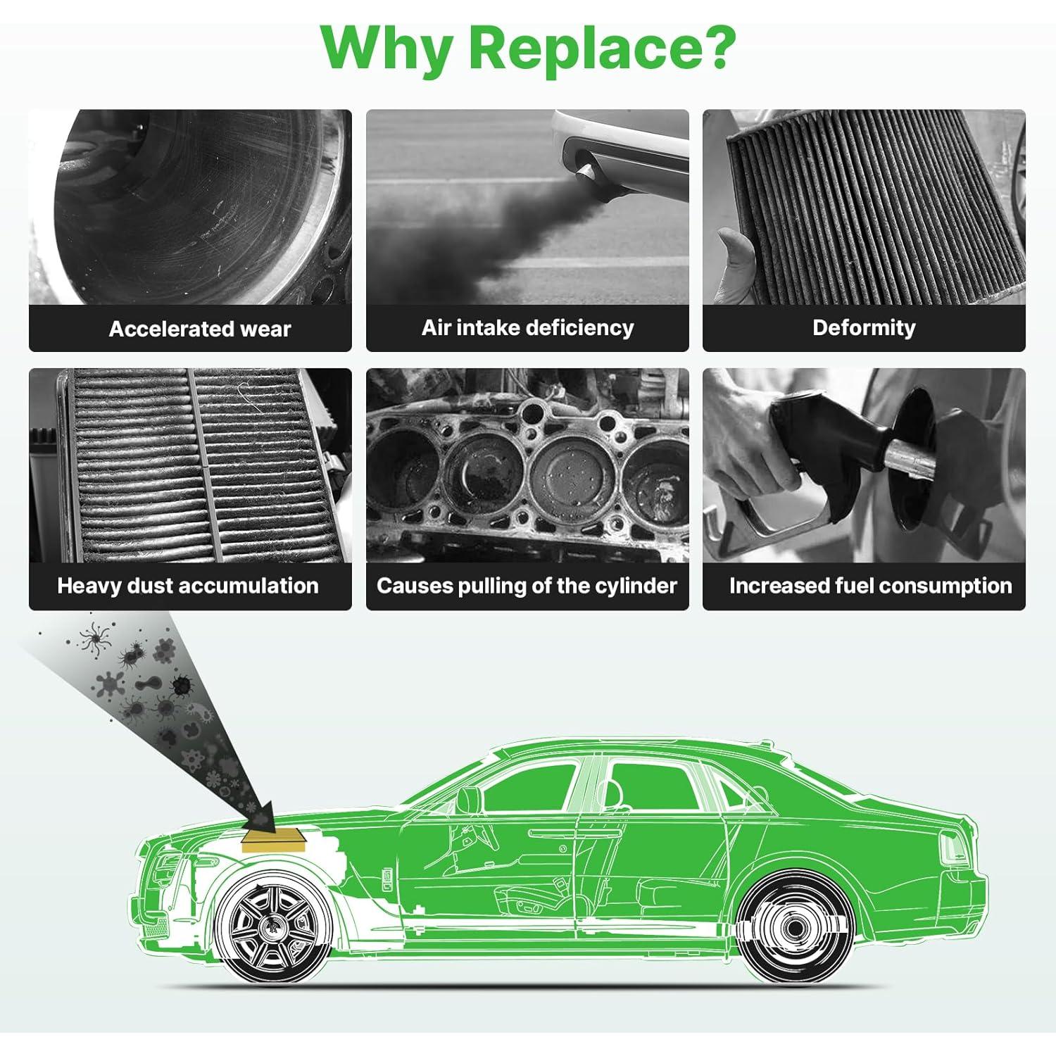 Filtro de Aire del Motor RVgolf 17801-37020 para Toyota y Lexus