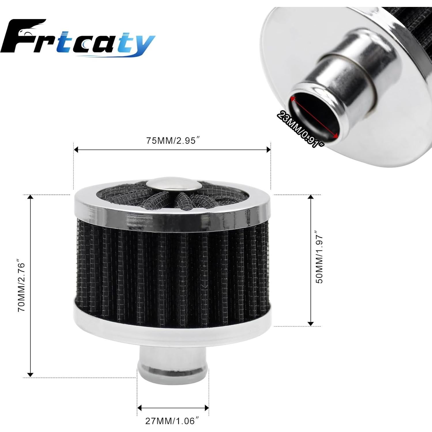 Filtro de Aire Universal Frtcaty 23mm Negro - Alto Rendimiento