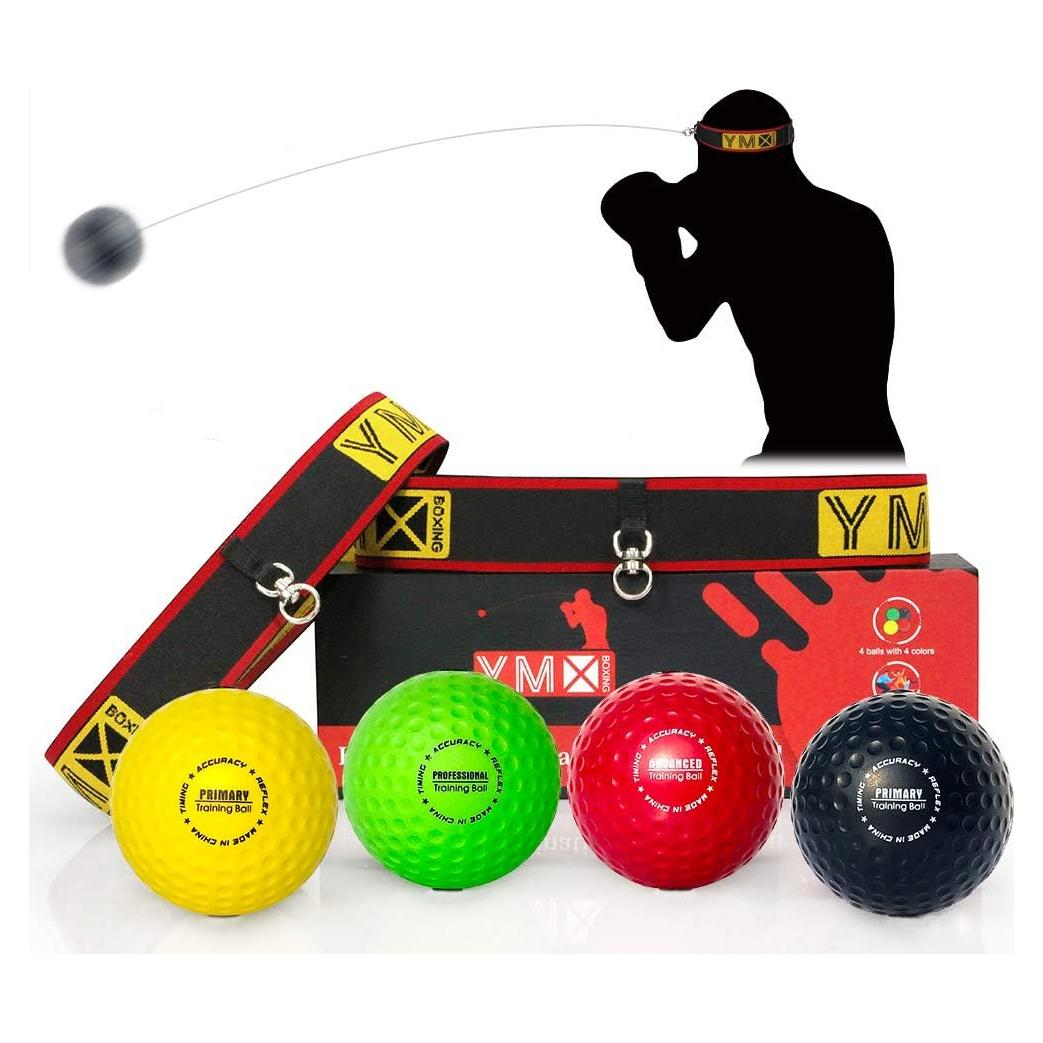 Conjunto de Pelotas de Reflexión YMX BOXING - 4 Pelotas + 2 Cintas