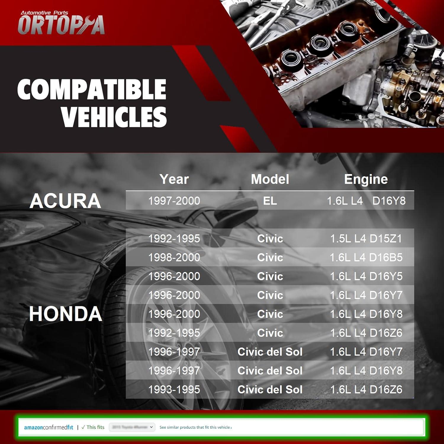 Juego de juntas de tapa de válvula Ortopia 12030-P2A-A01 para Honda