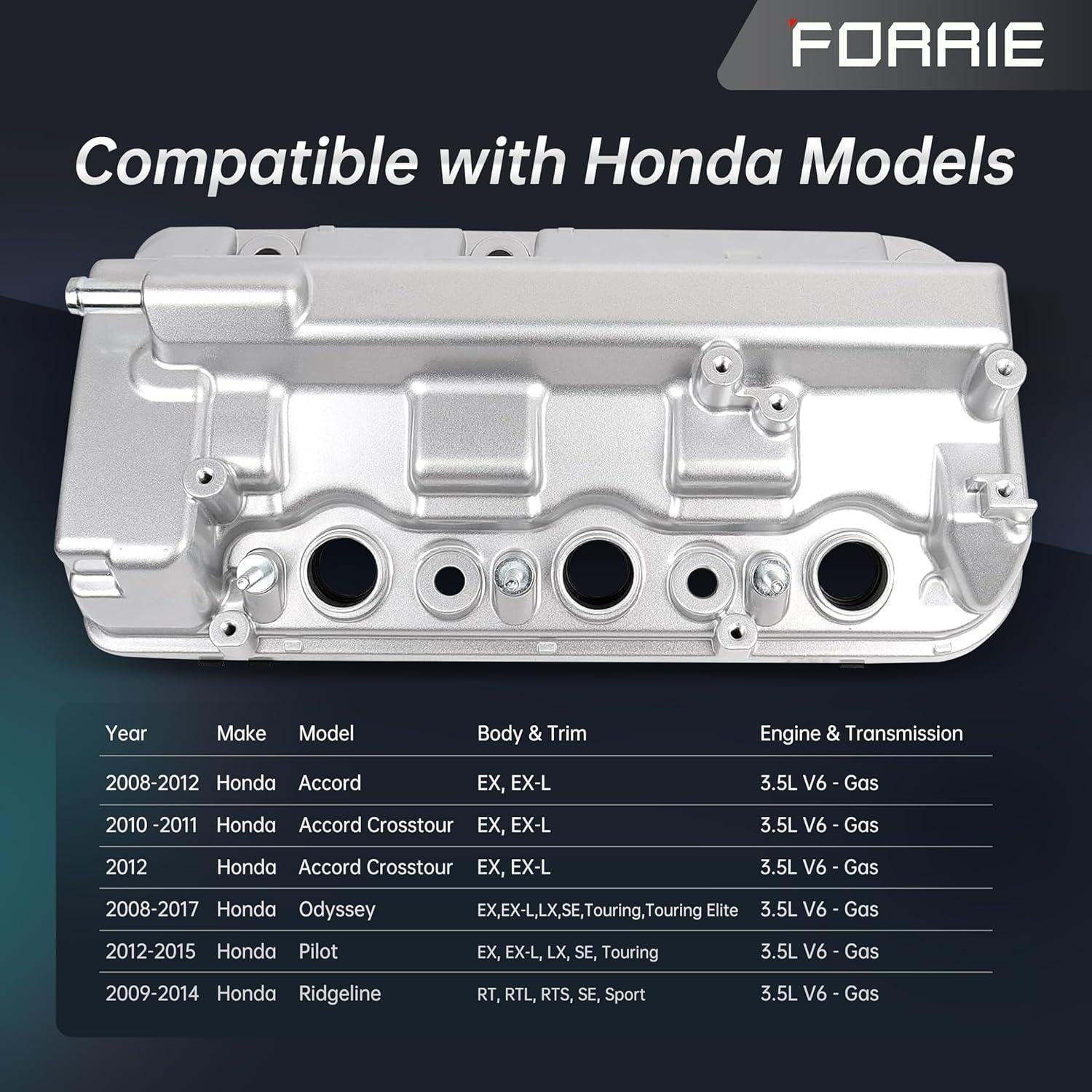 Cubierta de Válvula de Motor FORRIE Aluminio 3.5L 3.7L Honda Acura