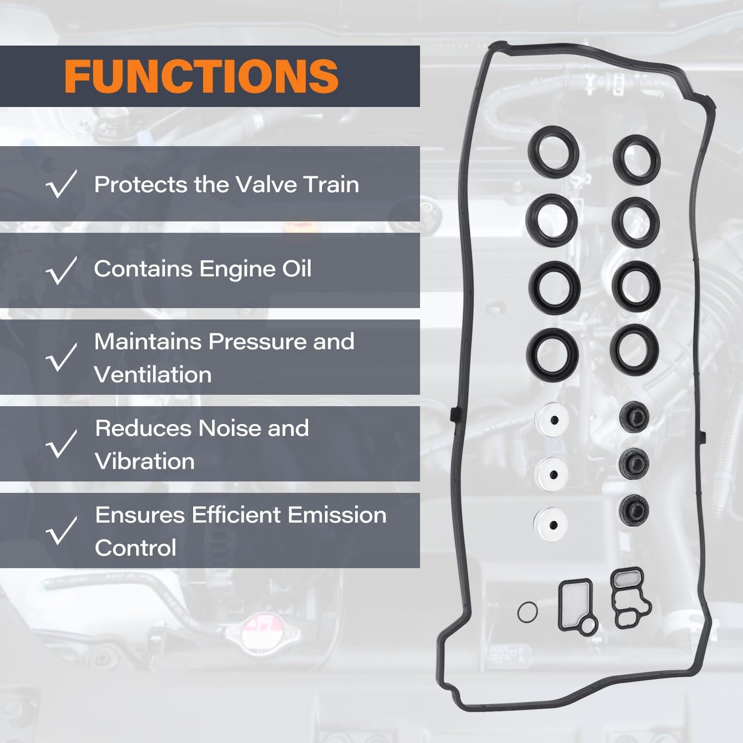 Juego de Juntas de Tapa de Válvula FEISOO VS50614R para Honda