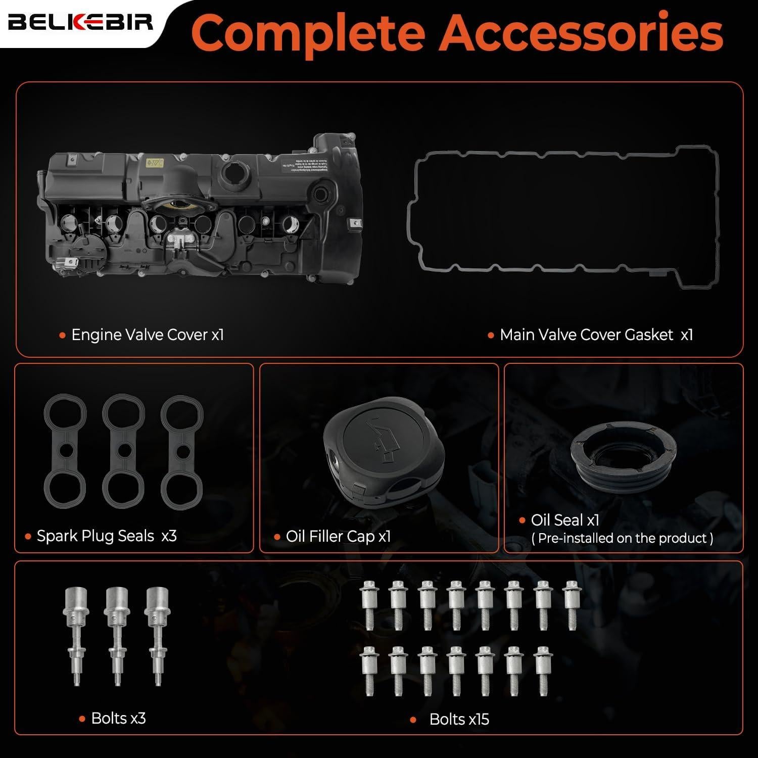 Cubierta de Válvula de Motor BELKEBIR 3.0L/2.5L Compatible BMW
