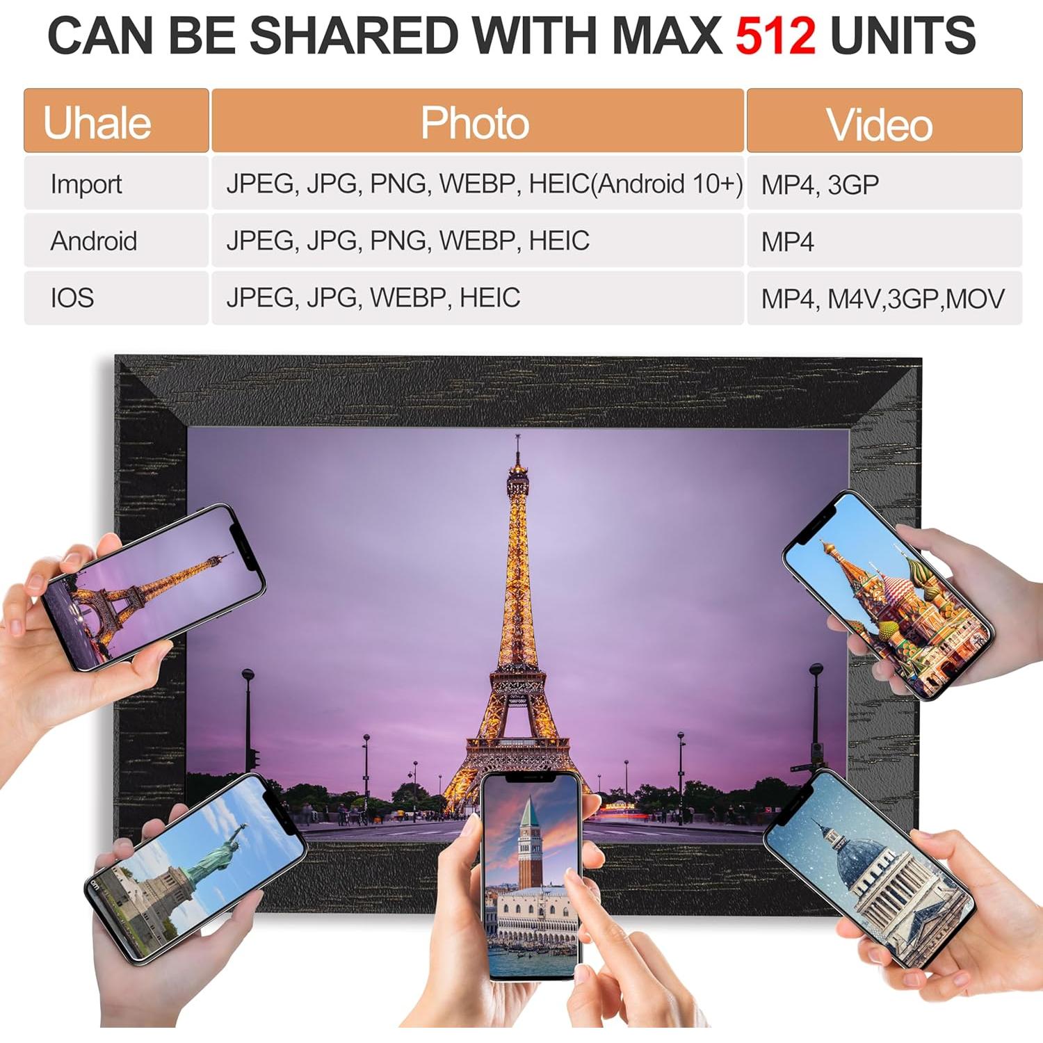 Marco de fotos digital BYYBUO 10.1" WiFi 16GB IPS