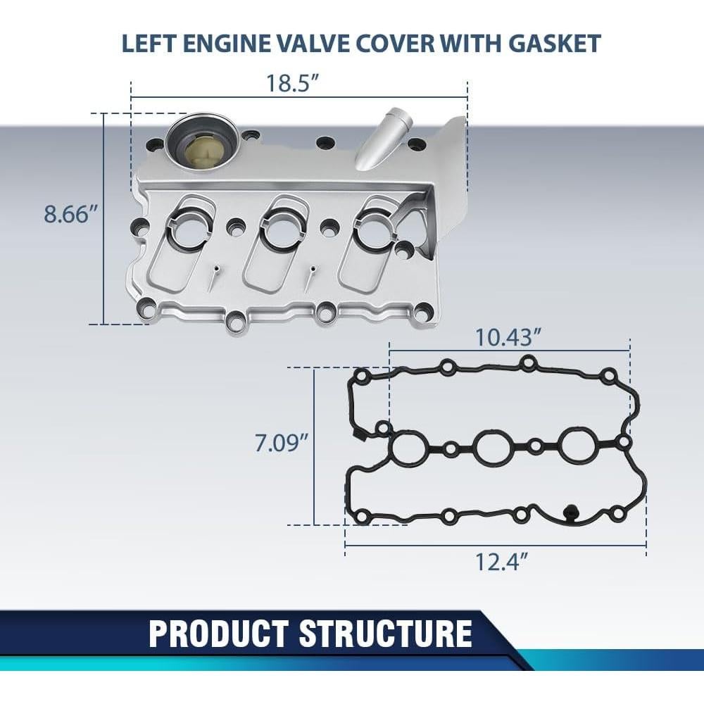 Cubierta de Válvula del Motor PIT66 con Junta para Audi A4/A6