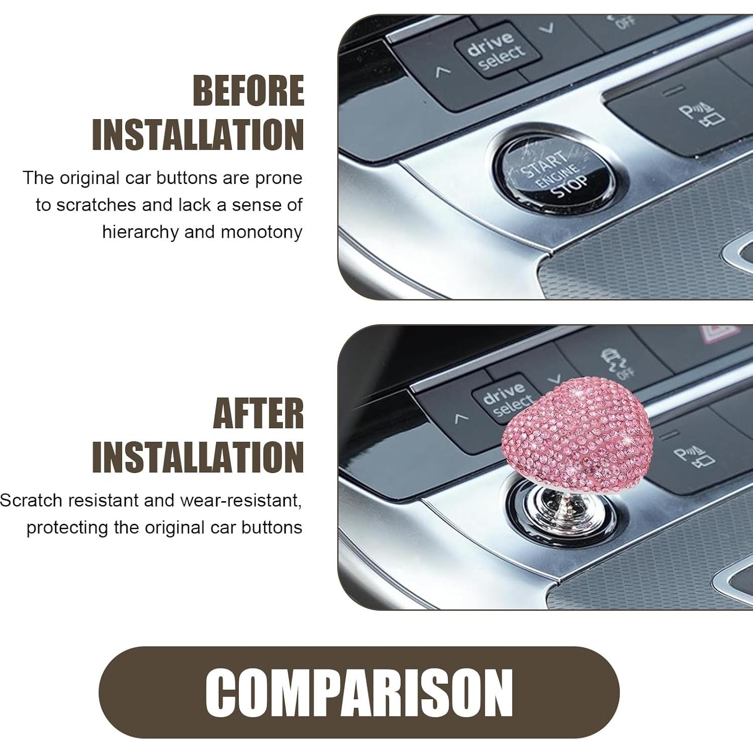 Cubierta de Botón de Inicio Bawkars Corazón con Rhinestones