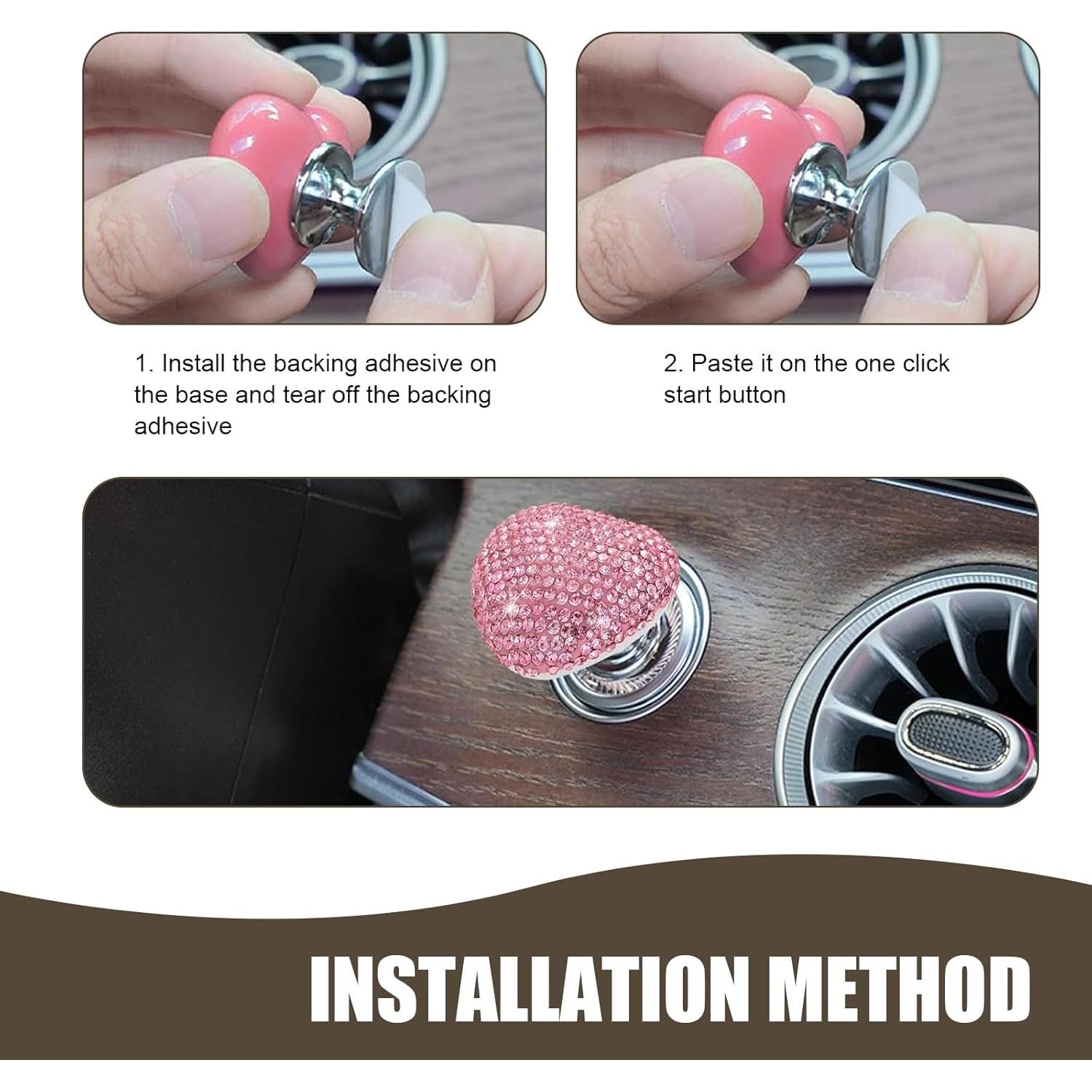 Cubierta de Botón de Inicio Bawkars Corazón con Rhinestones