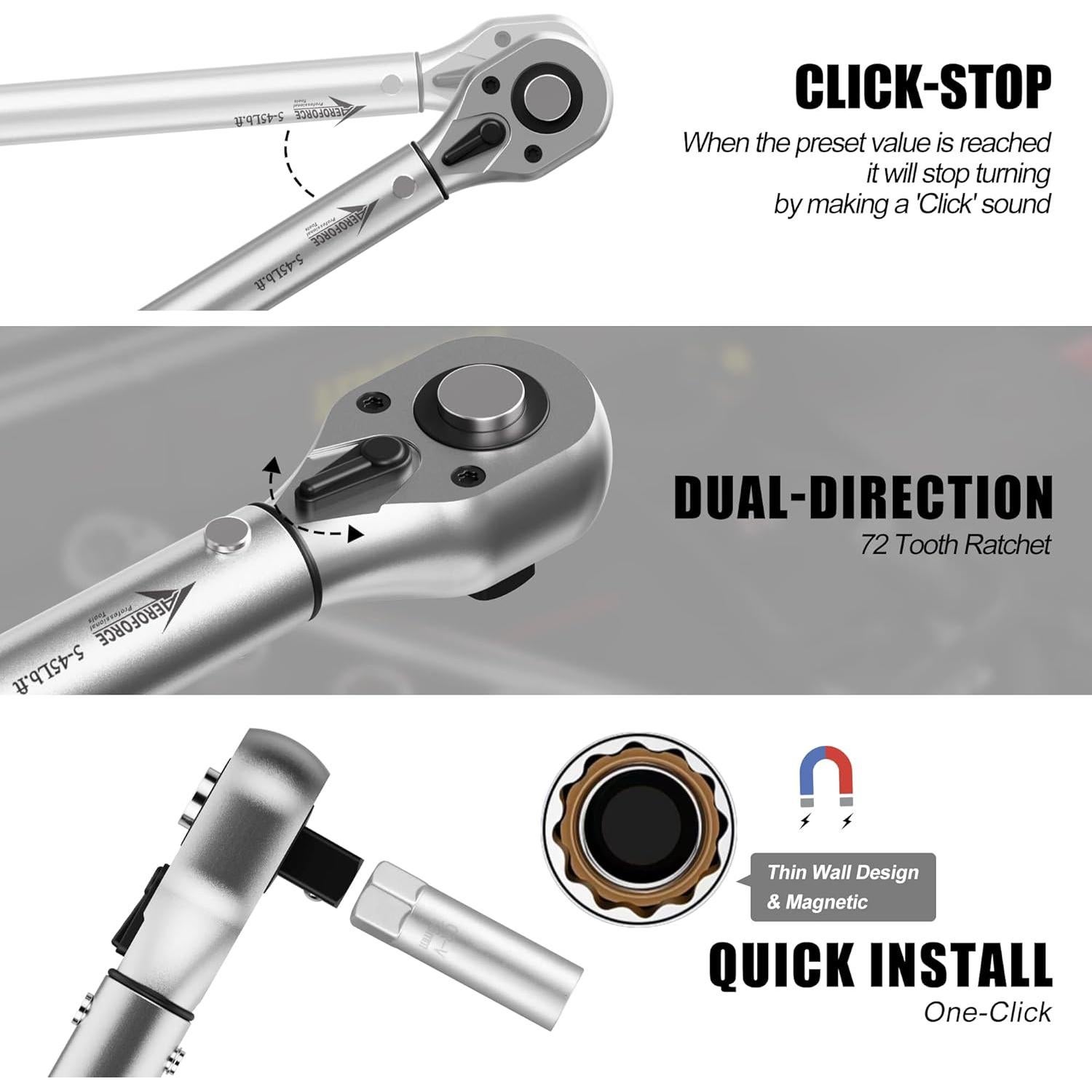 Set de 14 Piezas de Bujías Magnéticas AEROFORCE 3/8"