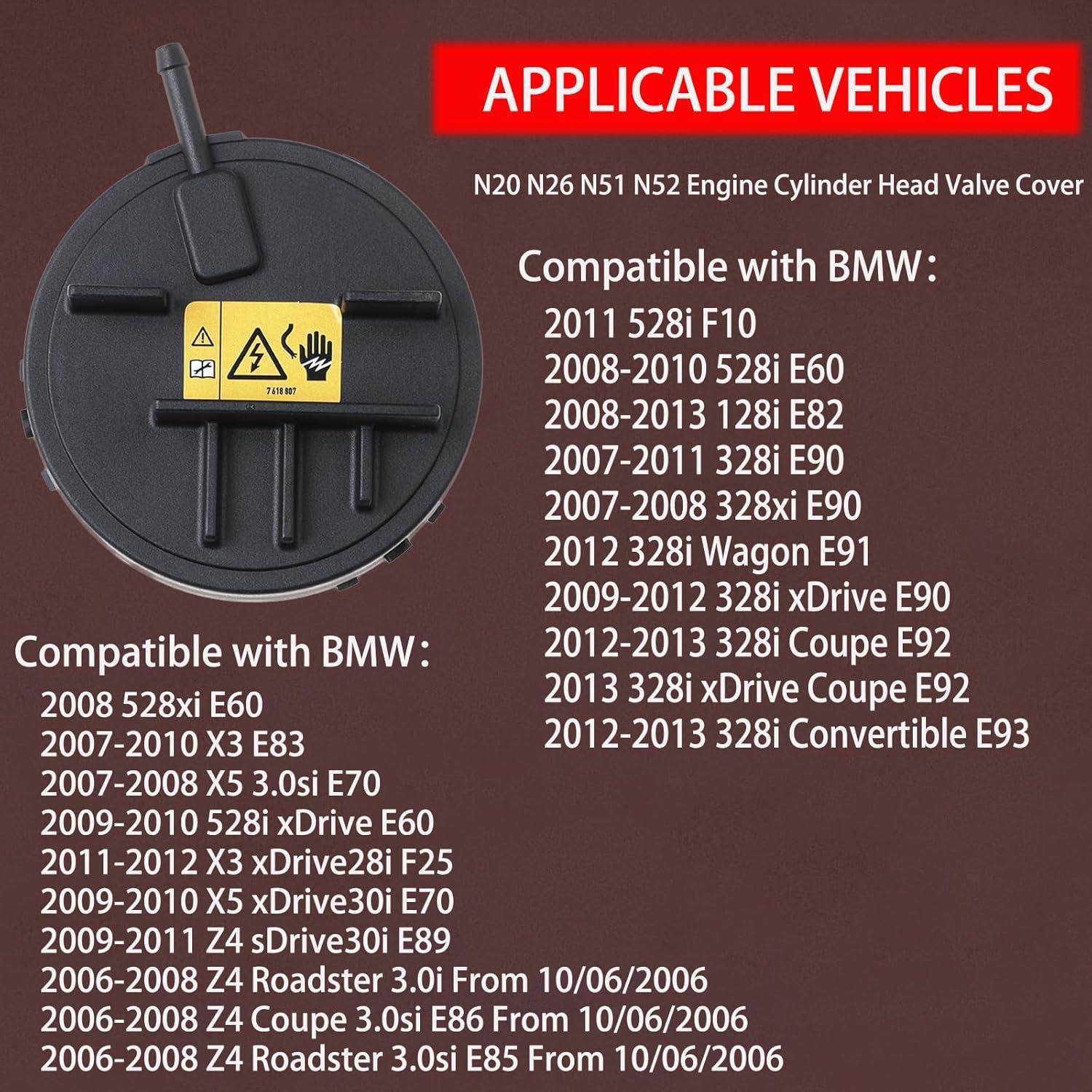 Cubierta de Válvula de Motor PCV MADUOMA para BMW 128i 328i 2007-2013