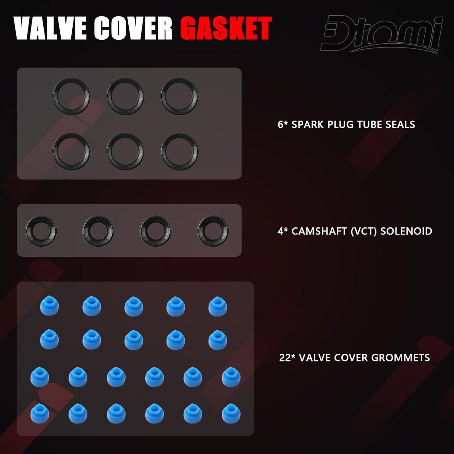 Juego de Juntas de Tapa de Válvula Dtomi para Ford 2011-2020