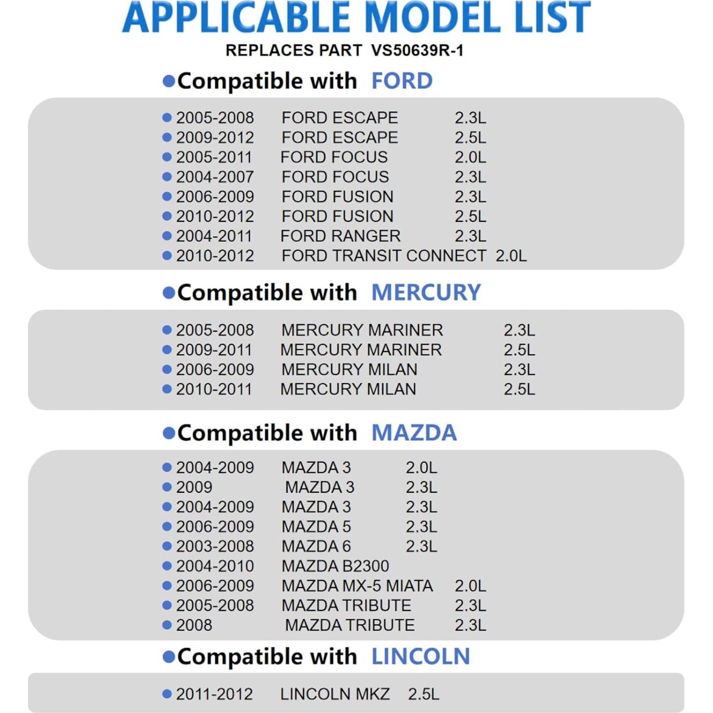 Kit de Juntas de Tapa de Válvula Ekionby VS50639R-1 para Ford y Mazda