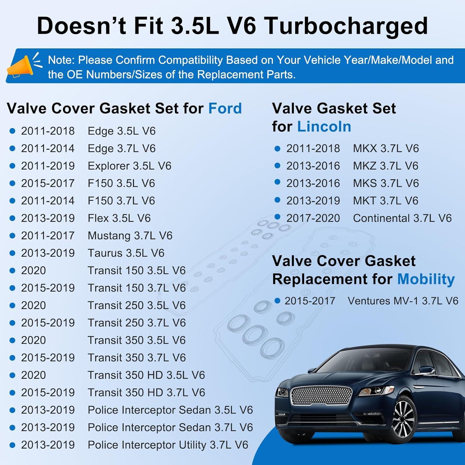 Juego de Juntas de Tapa de Válvula Keriolee VS50814R 36PCS