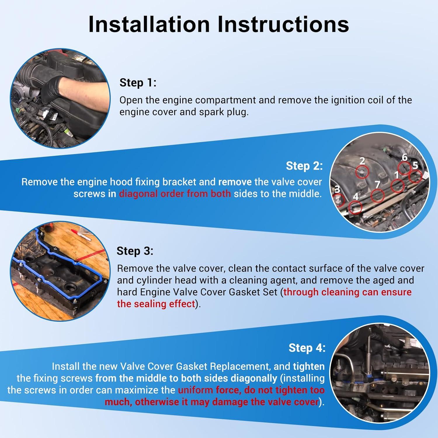 Juego de Juntas de Tapa de Válvula Keriolee VS50814R 36PCS