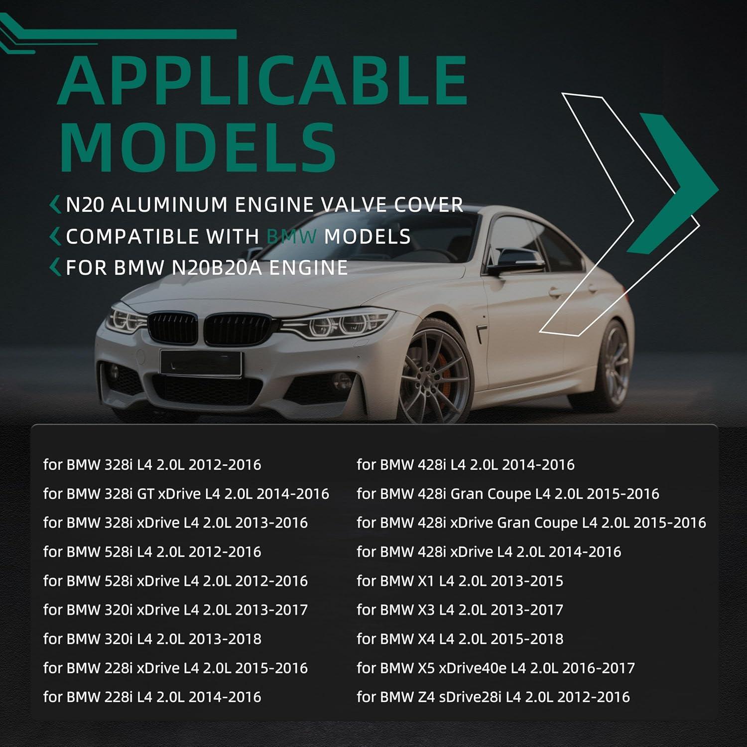 Cubierta de Válvula de Motor Aluminio N20 para BMW 2.0L