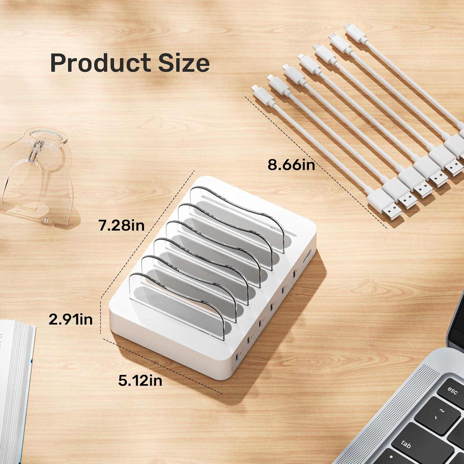 Estación de Carga Rápida Unitek 60W 6 Puertos QC3.0