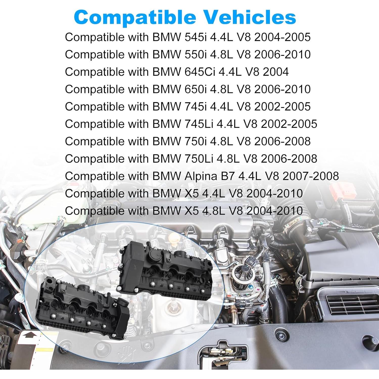 Tapa de Válvula de Motor WATERWICH para BMW 545i 550i 4.4L 4.8L
