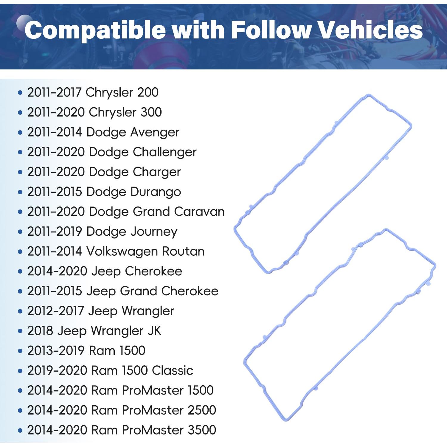 Juego de Junta de Tapa de Válvula GZZTorres VS50805R Compatible Dodge