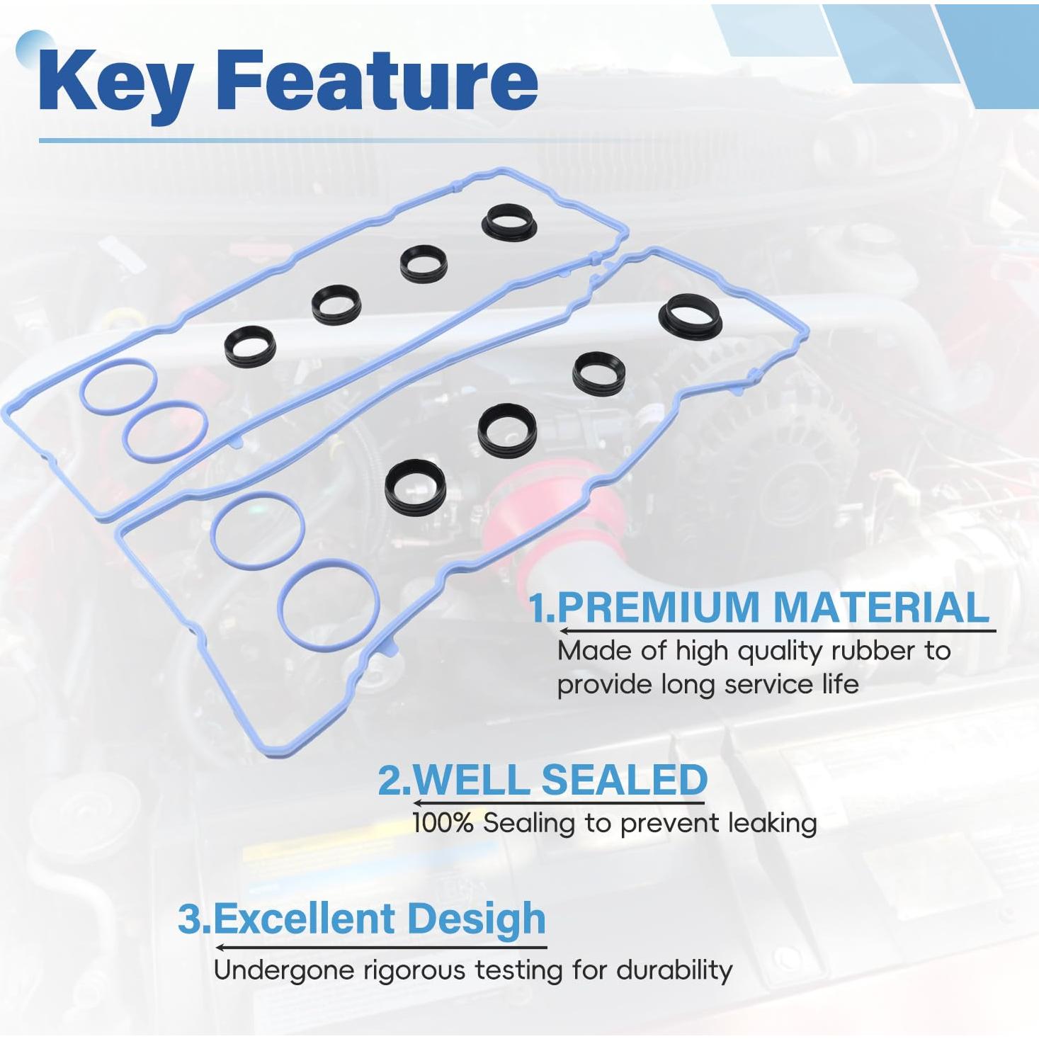 Juego de Junta de Tapa de Válvula GZZTorres VS50805R Compatible Dodge